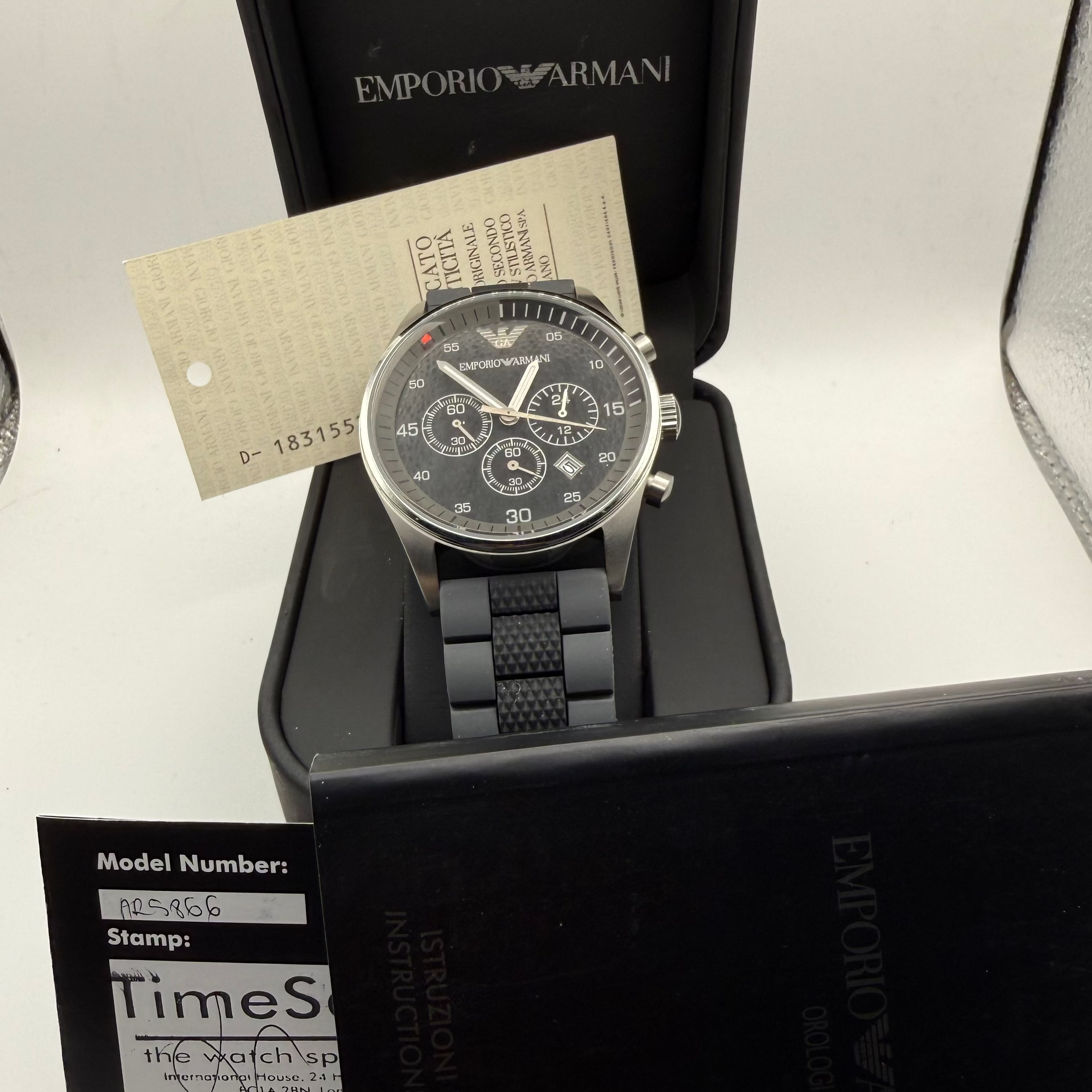 Emporio Armani Chronograph Black Dial – Full Set – As New Condition- £119.99