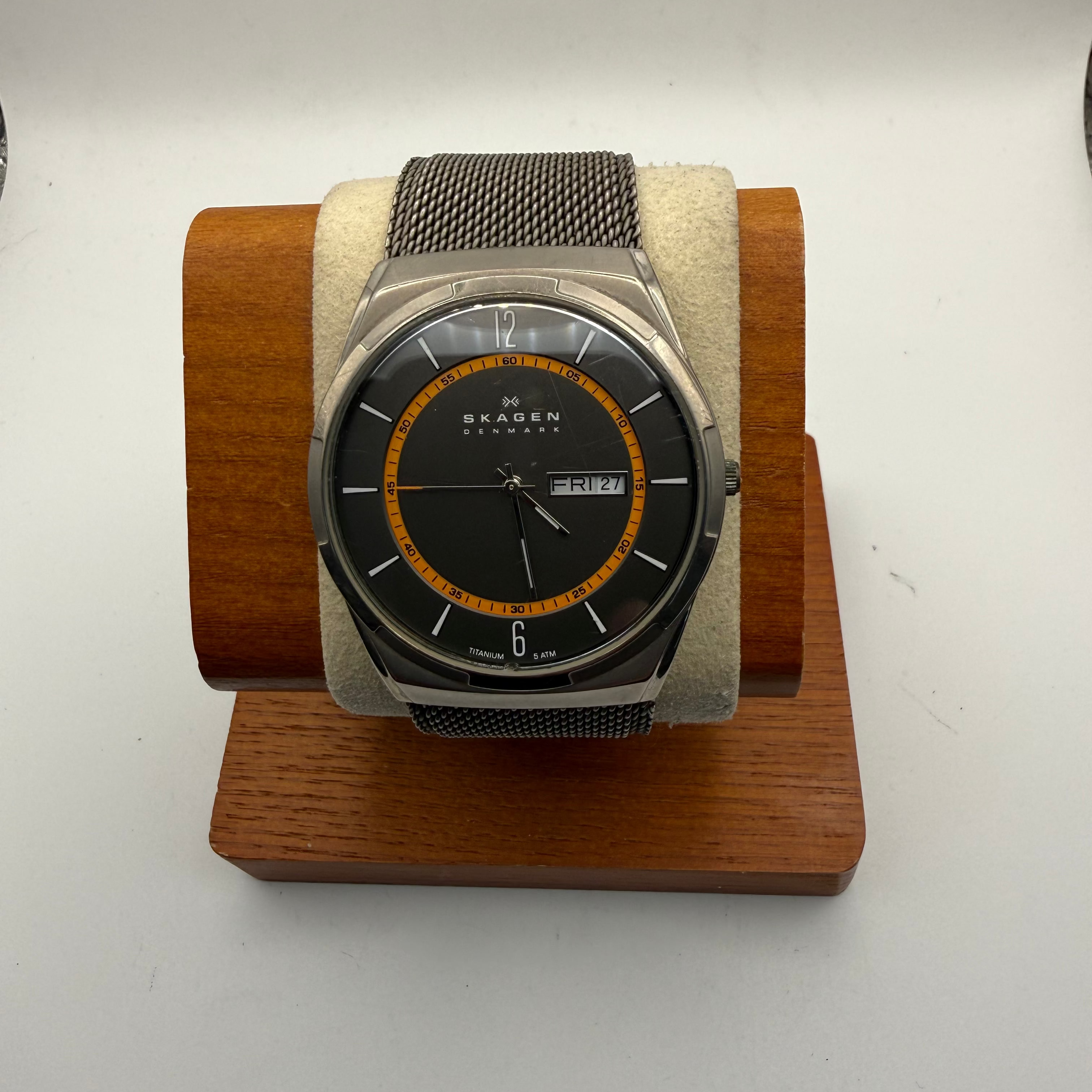 Skagen Denmark Titanium SKW6007 Men's Day-Date Watch – Full Set Boxed- £89.95