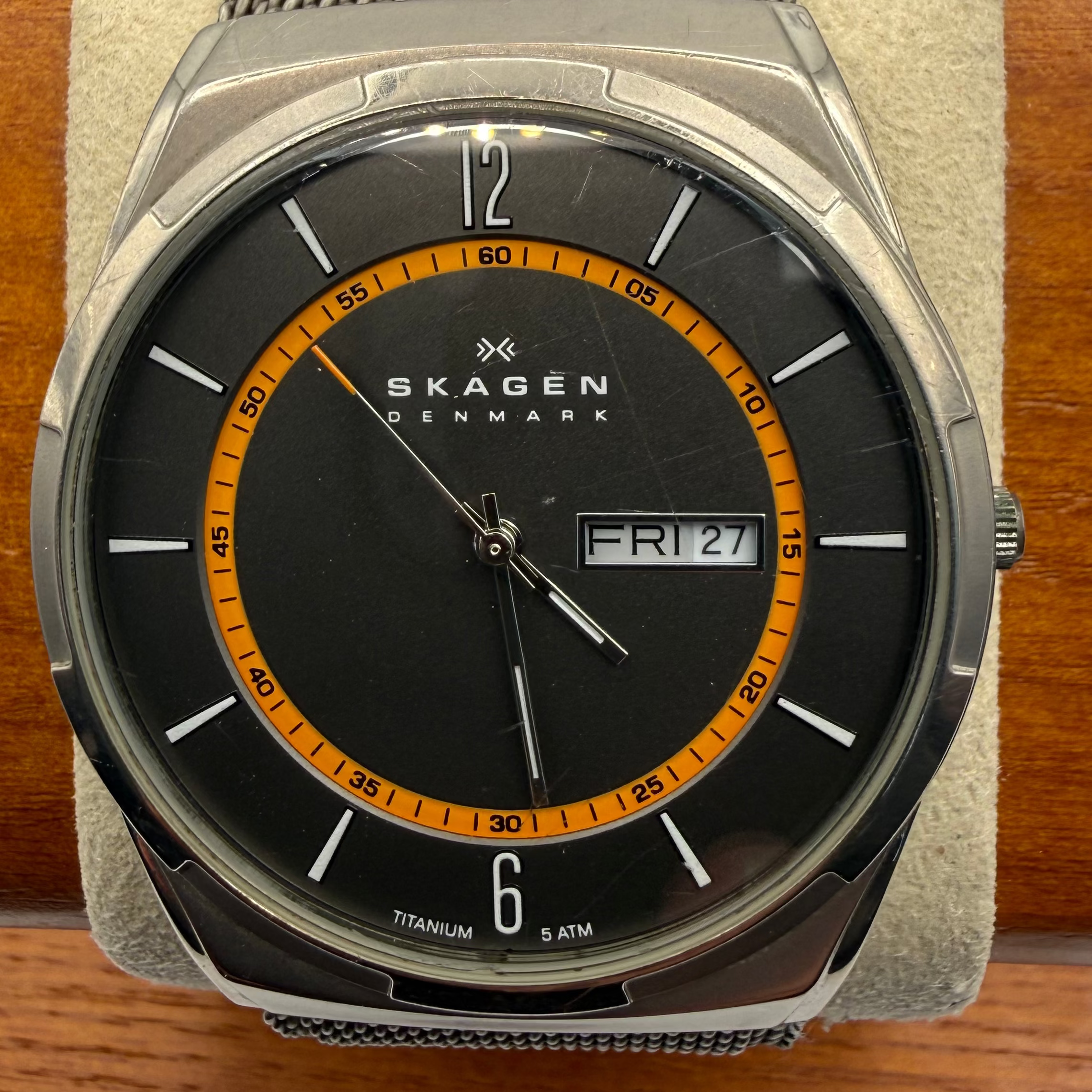 Skagen Denmark Titanium SKW6007 Men's Day-Date Watch – Full Set Boxed- £89.95