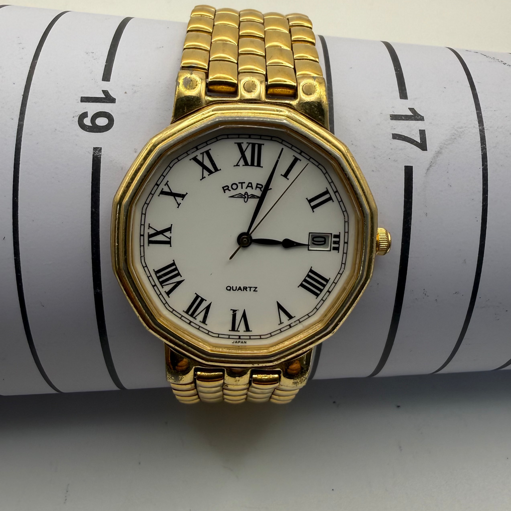 Rotary Classic Gold Tone Quartz Watch – Roman Dial- £49.99