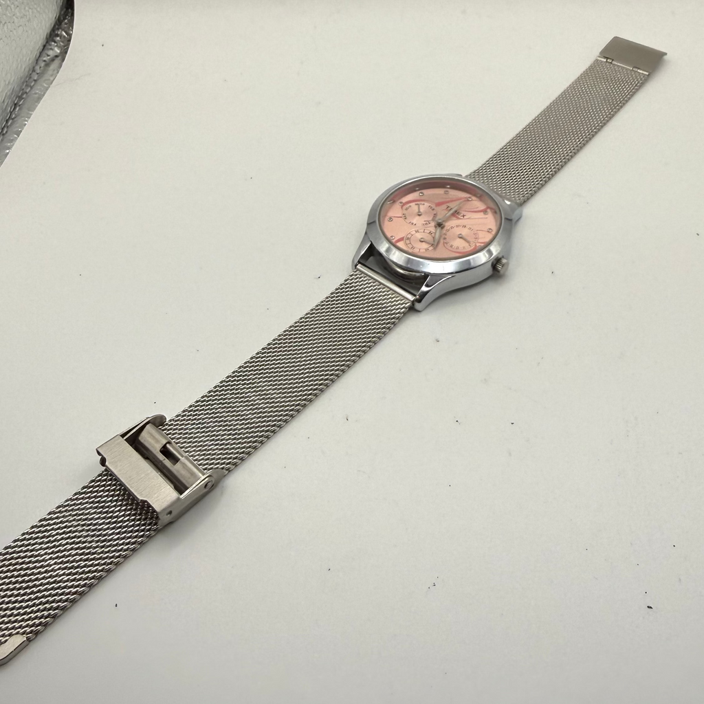Timex TW2R64400 Ladies Multifunction Pink Crystal Dial Mesh Bracelet Watch- £34.99
