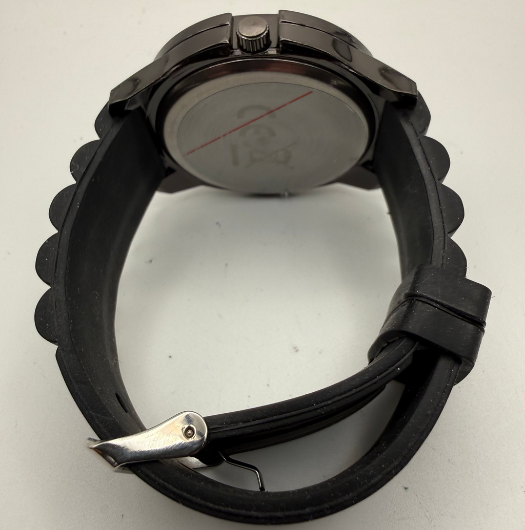 Clifford James Black Sports Watch – Large Dial, Silicone Strap- £39.99