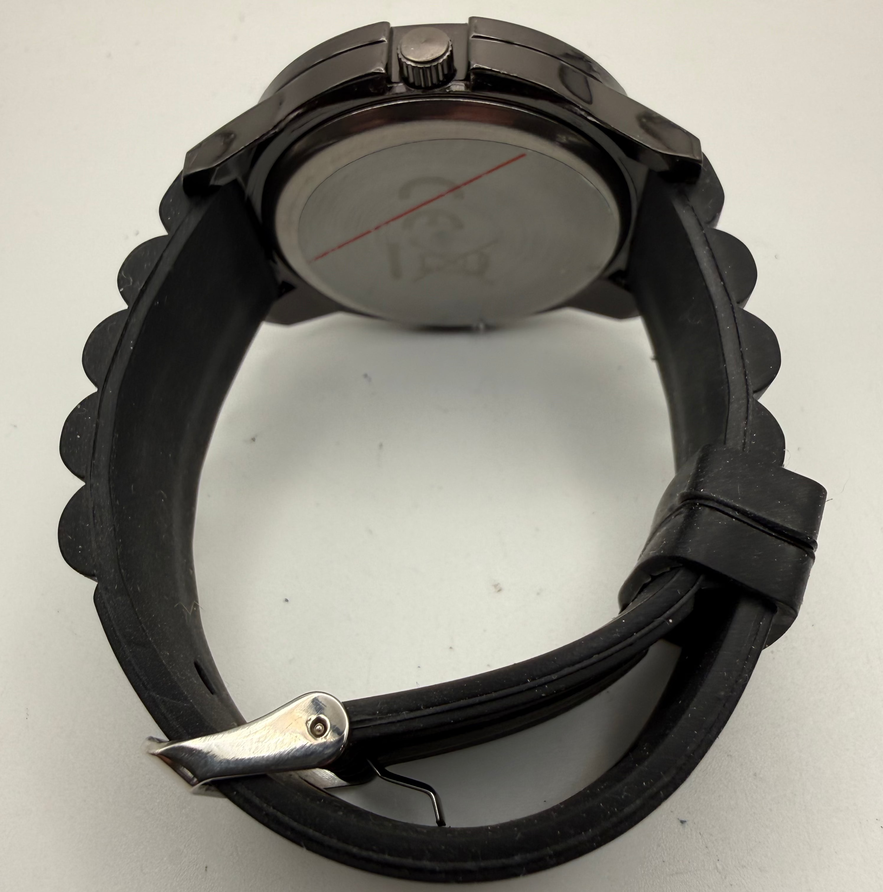 Clifford James Black Sports Watch – Large Dial, Silicone Strap- £39.99