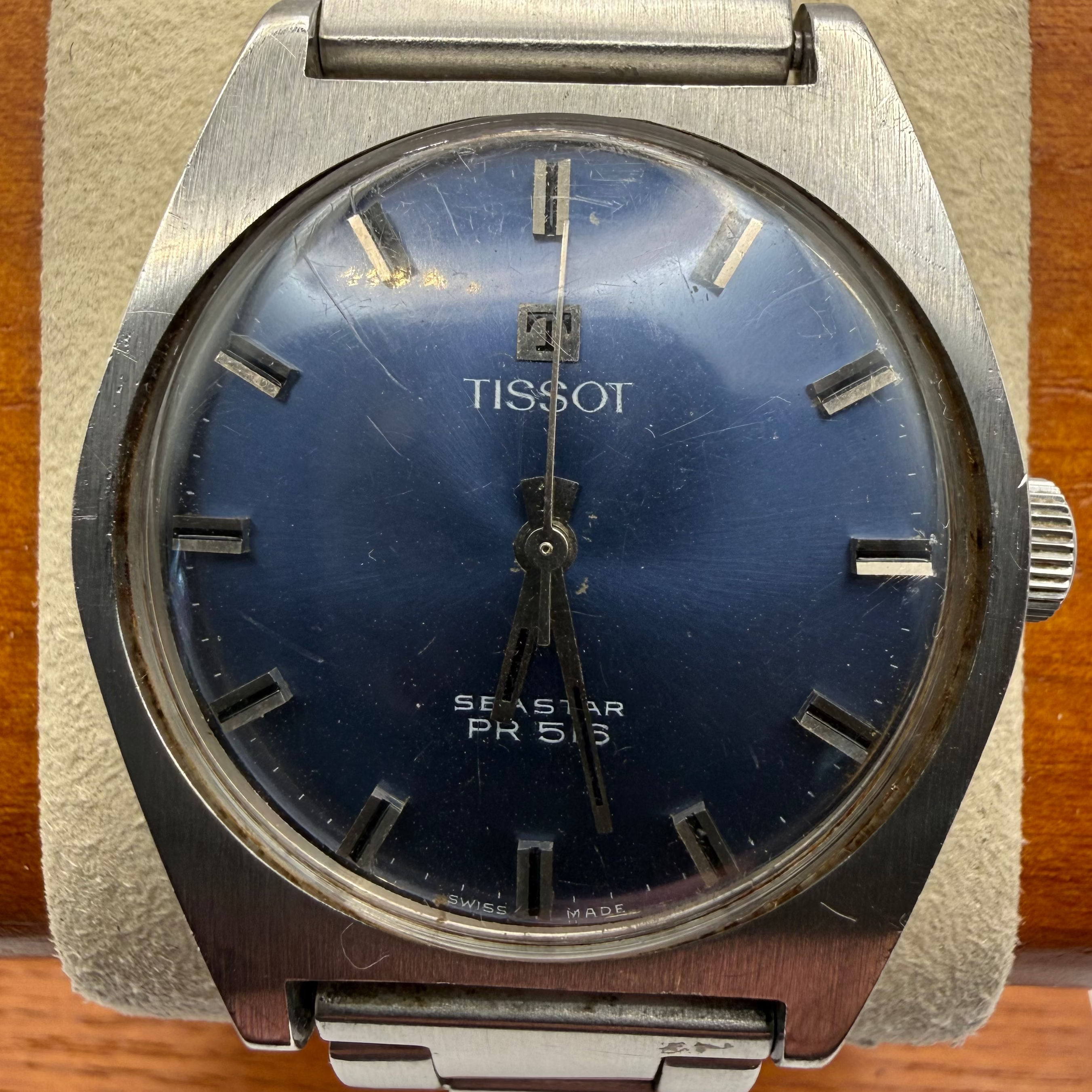Vintage Tissot Seastar PR 515 Automatic Blue Dial Swiss Watch c.1970s – Recently Serviced- £219.99