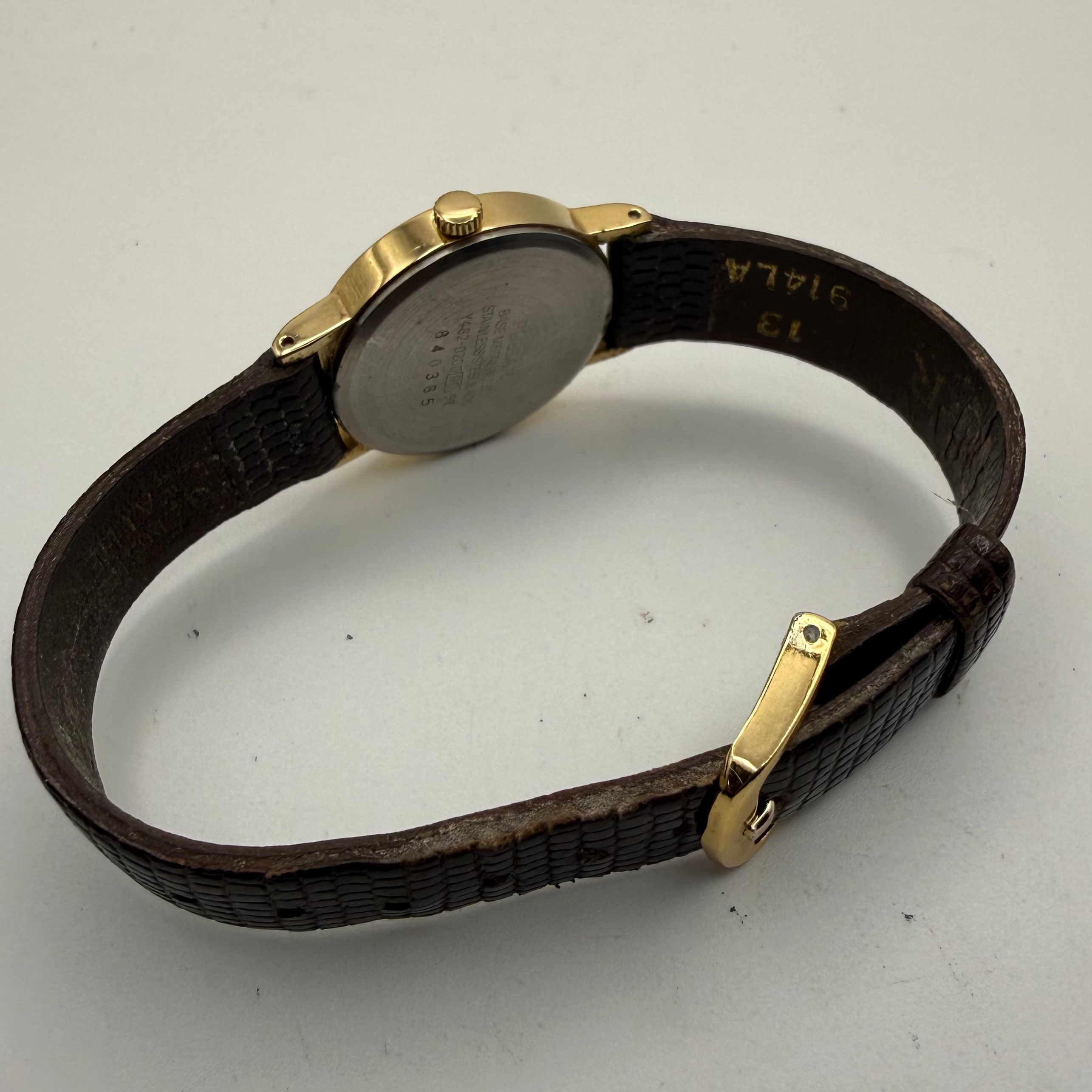 Ladies Pulsar Quartz Dress Watch Y482-0980 Gold Tone Brown Strap Boxed- £29.99