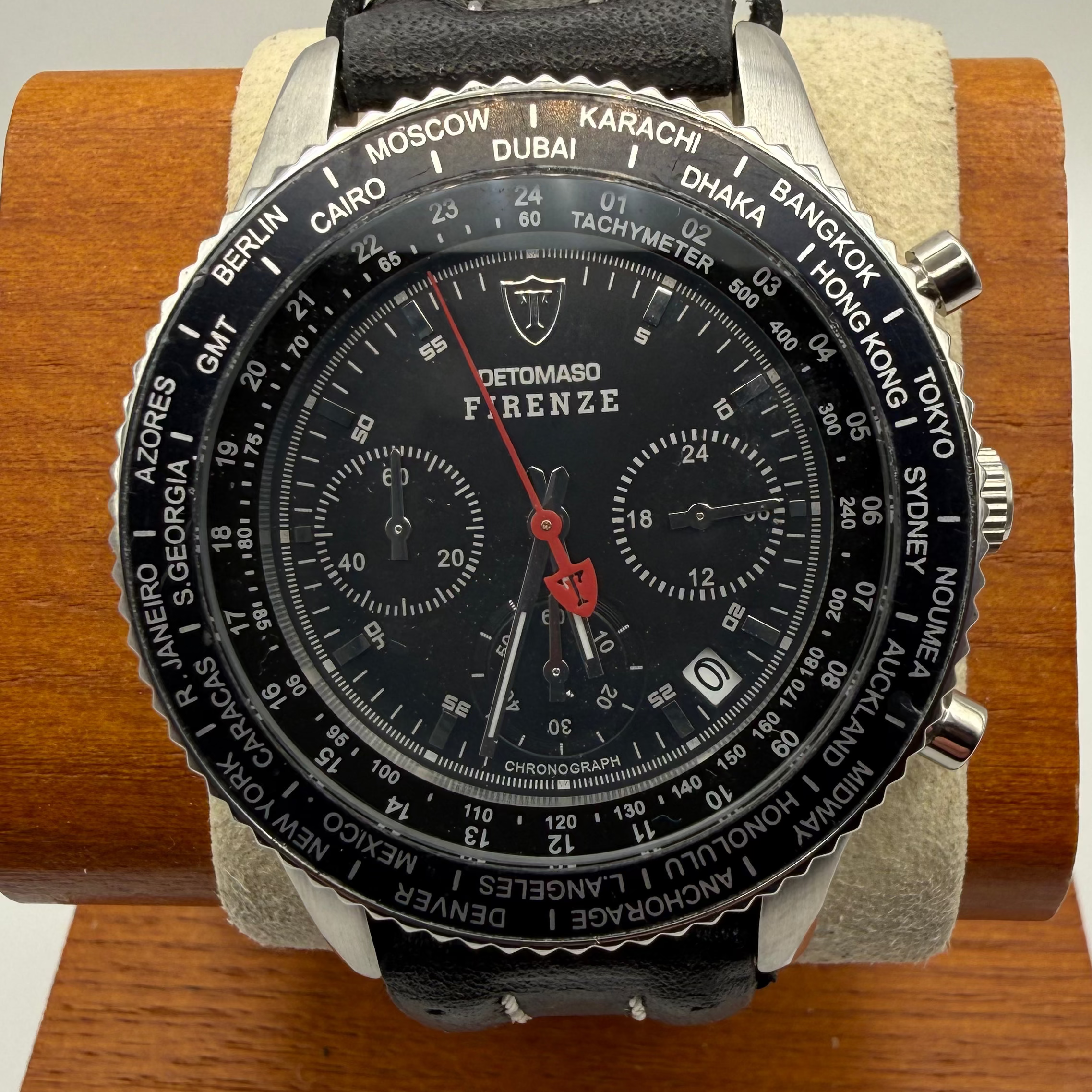 Detomaso Firenze Chronograph – Black Dial World Time- £139.95