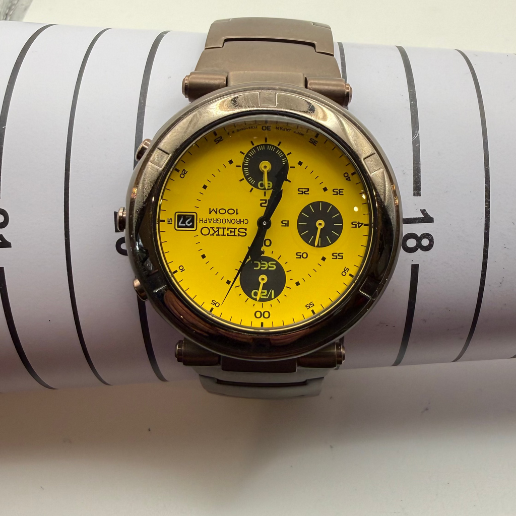 Seiko Chronograph 7T92-0BC0 – November 2002 – Yellow Dial- £109.99