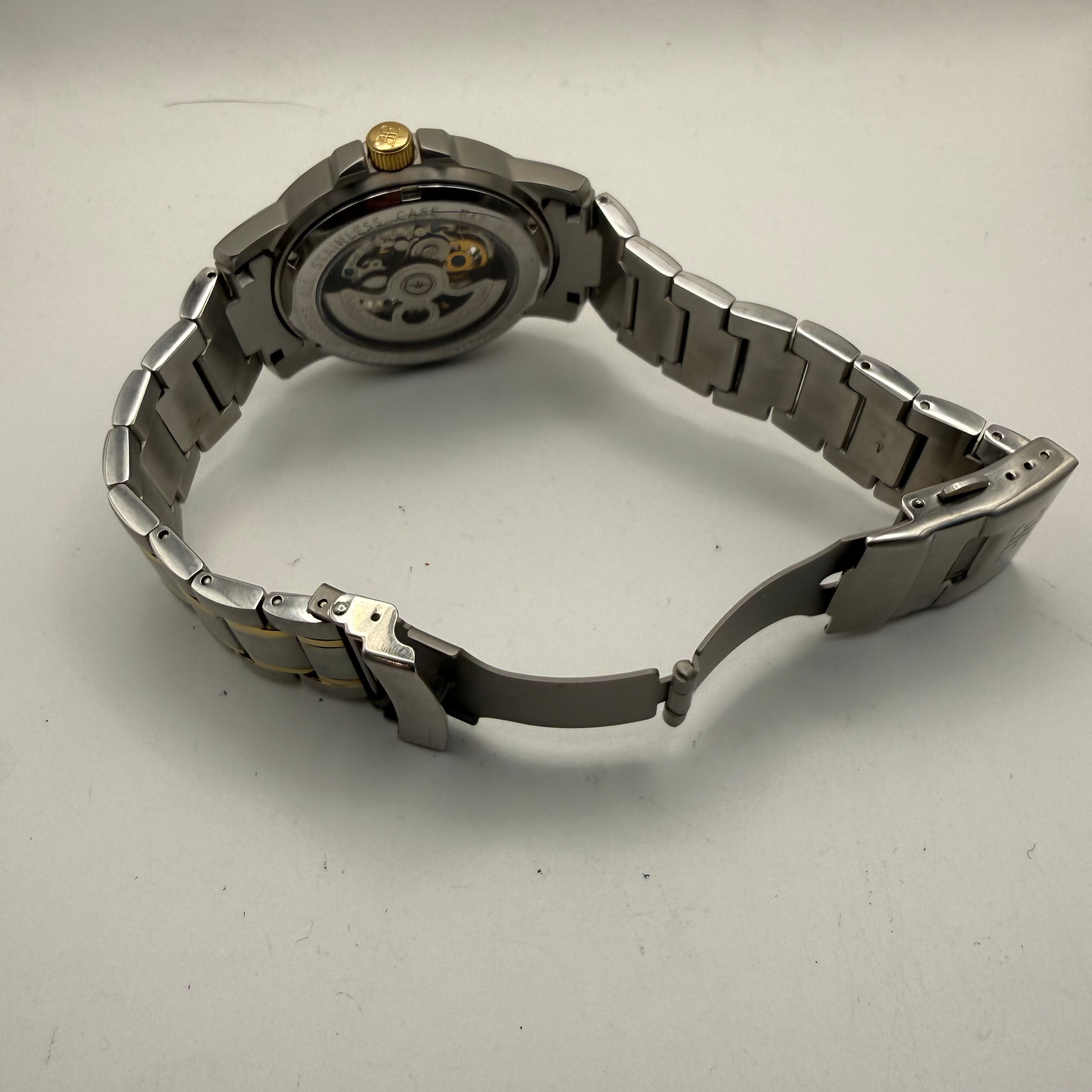 Thomas Earnshaw Automatic Skeleton Two-Tone Bracelet Watch 46mm 109.99