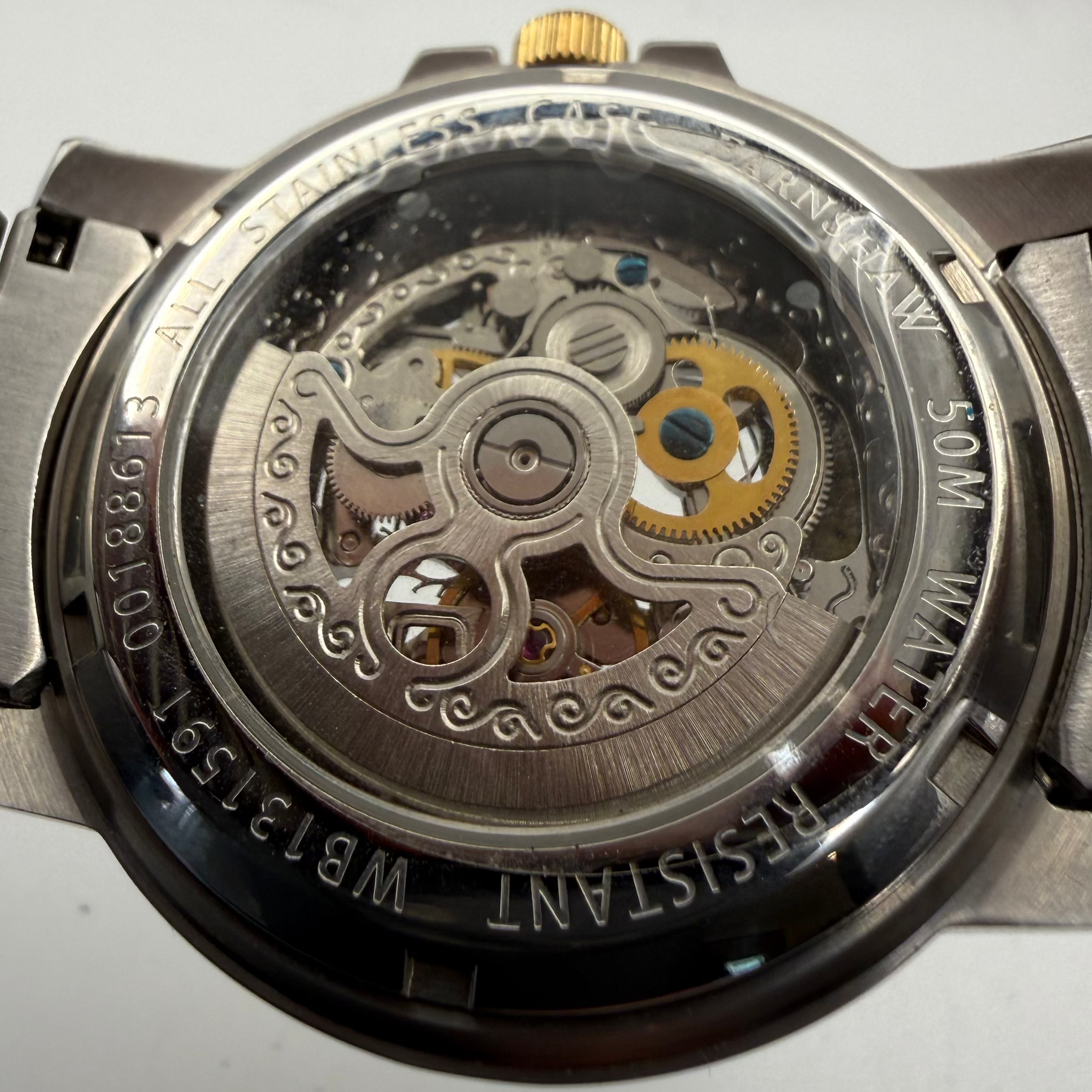 Thomas Earnshaw Automatic Skeleton Two-Tone Bracelet Watch 46mm 109.99