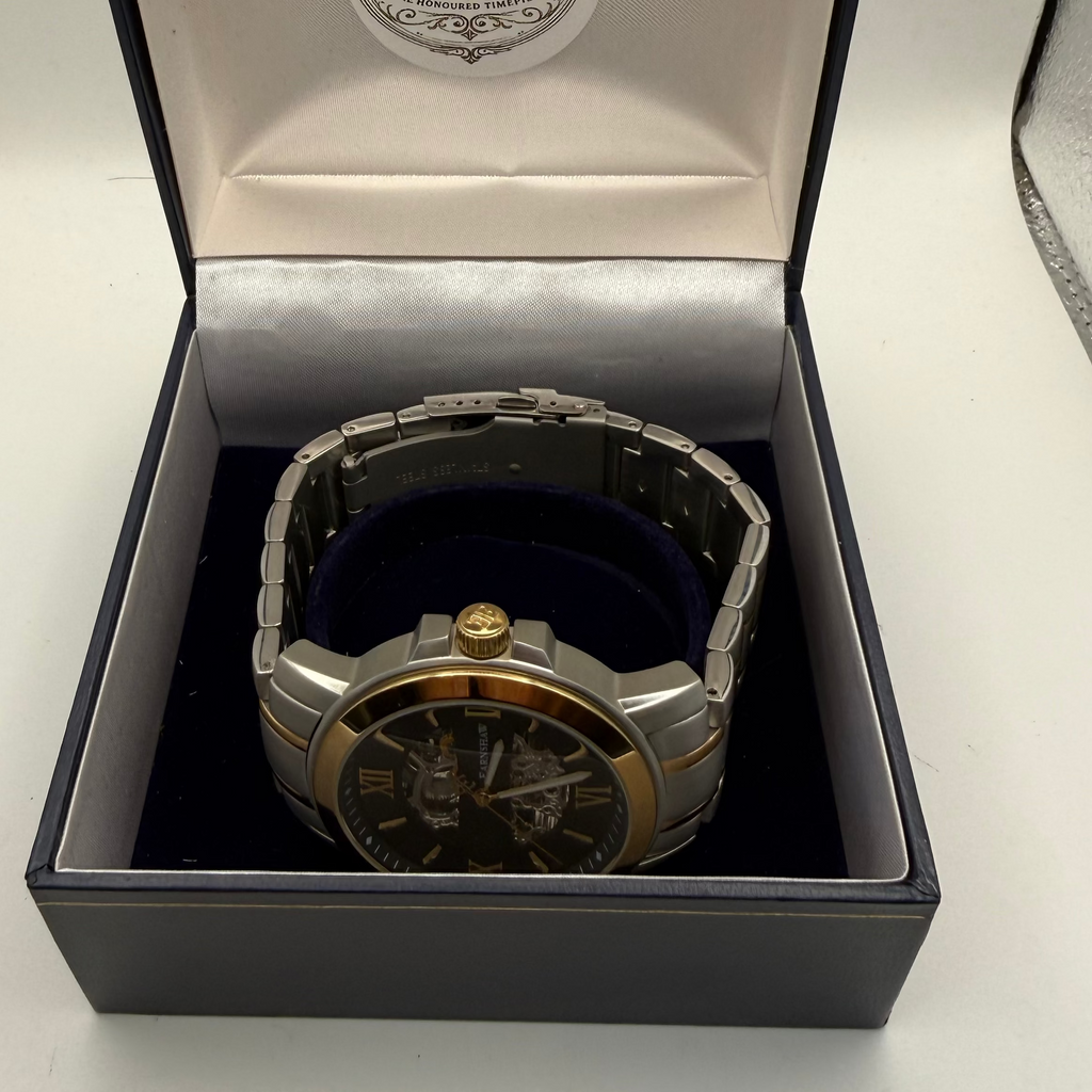 Thomas Earnshaw Automatic Skeleton Two-Tone Bracelet Watch 46mm 109.99
