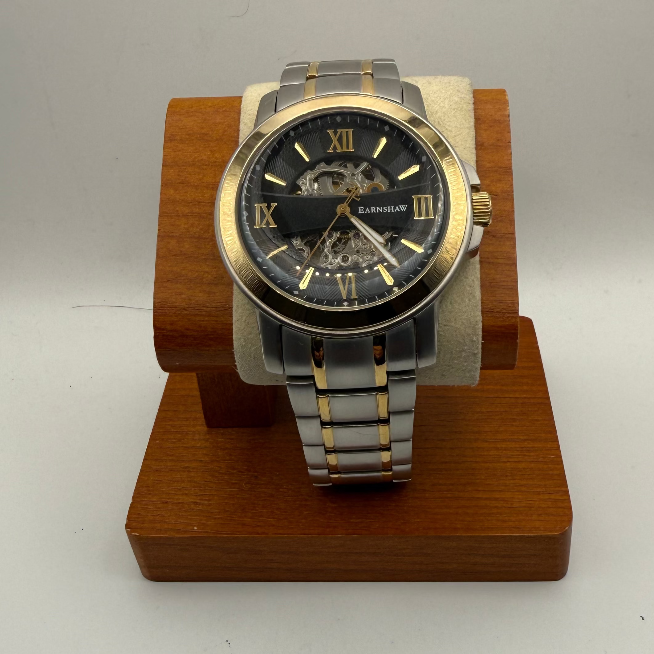 Thomas Earnshaw Automatic Skeleton Two-Tone Bracelet Watch 46mm 109.99