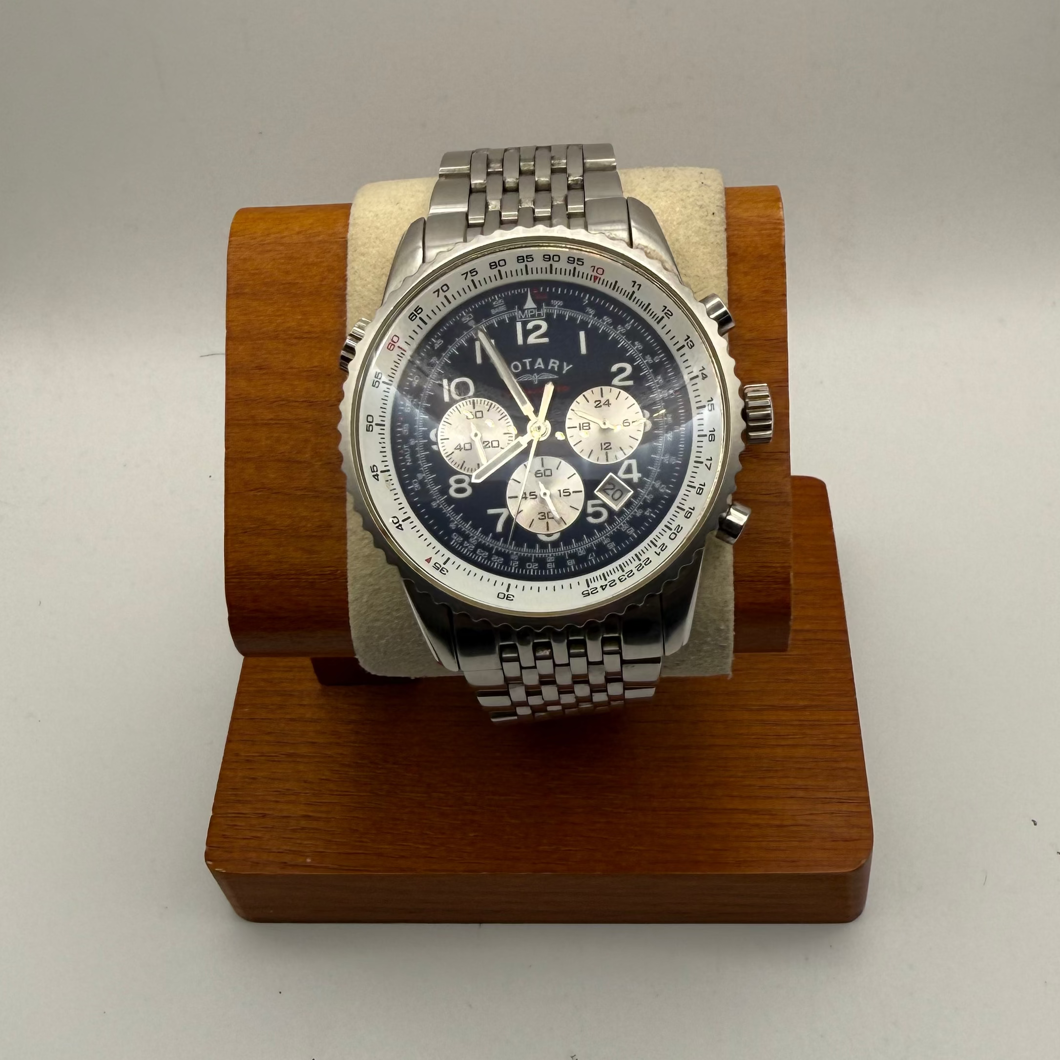 Rotary Chronospeed Chronograph GB03351/05 Full Set Blue Dial 45mm- £89.99