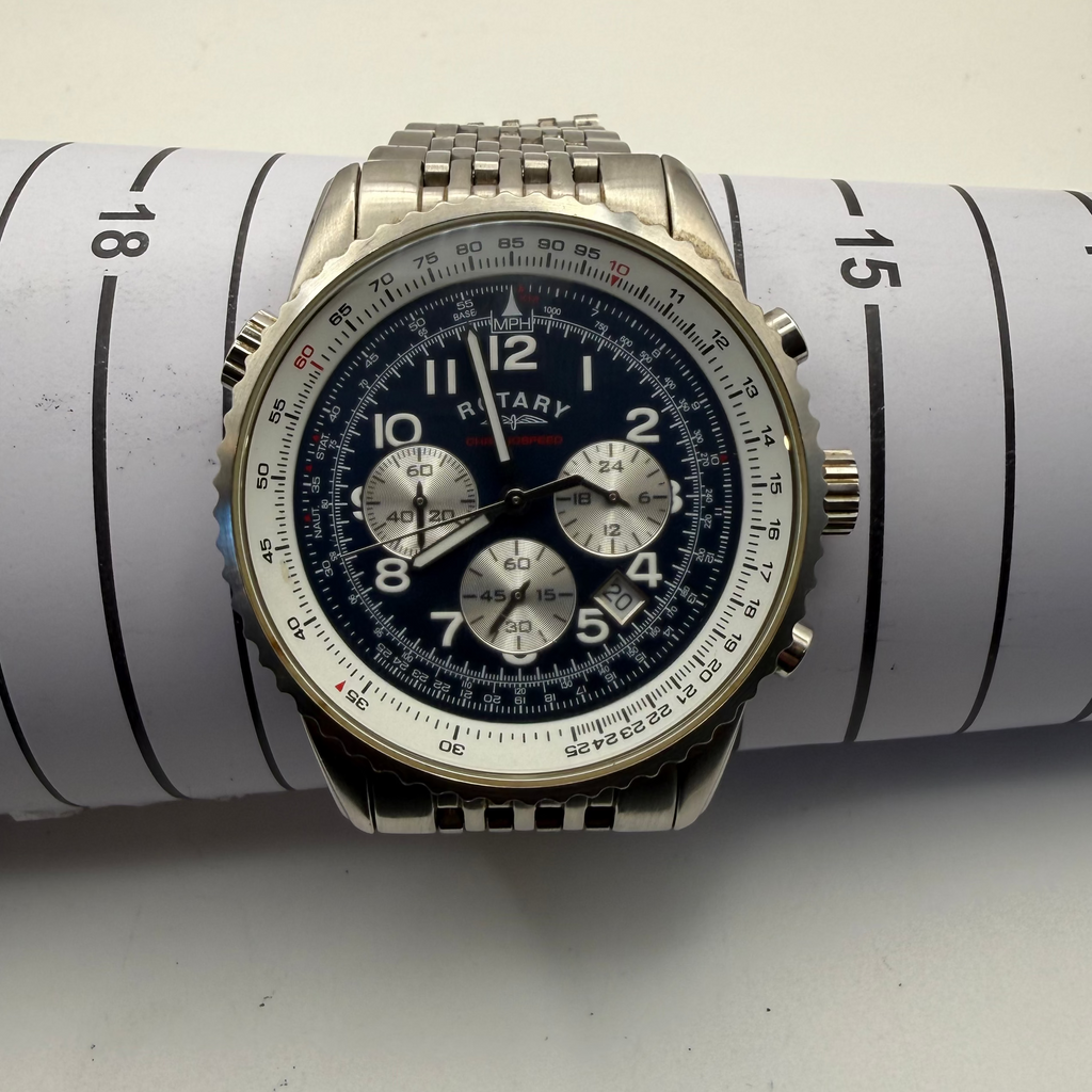 Rotary Chronospeed Chronograph GB03351/05 Full Set Blue Dial 45mm- £89.99