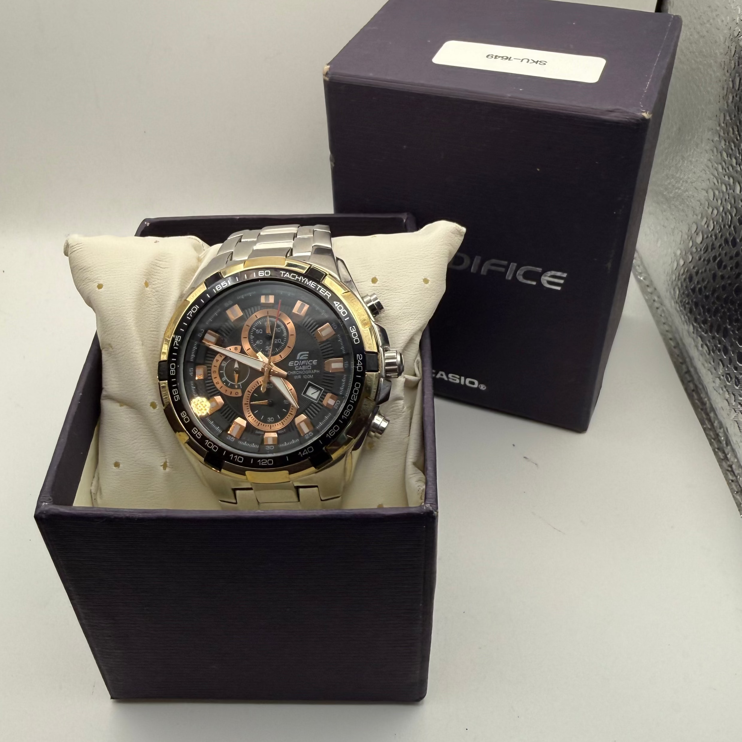 Casio Edifice Chronograph EF-539 – Rose Gold Accents | 50.5mm- £89.99