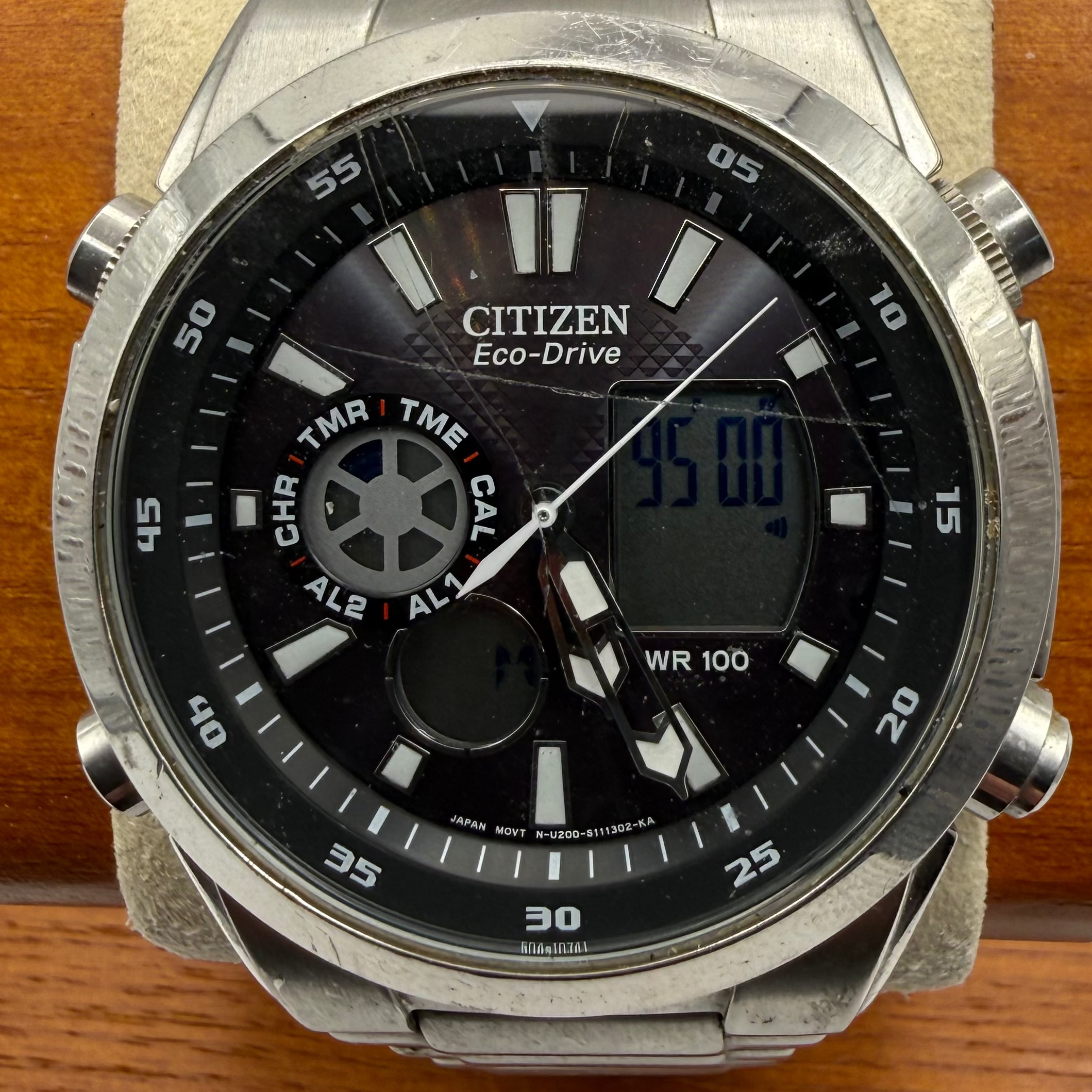 Citizen Eco-Drive Ana-Digi Chronograph WR100 43mm Stainless Stee- £179.99