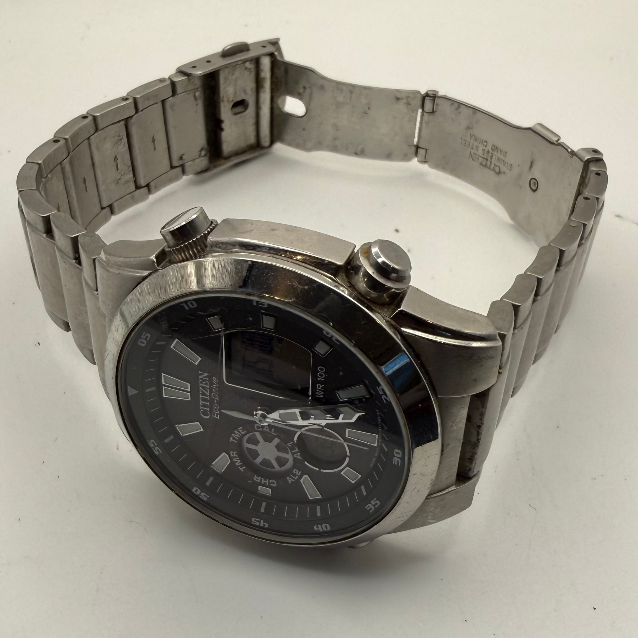 Citizen Eco-Drive Ana-Digi Chronograph WR100 43mm Stainless Stee- £179.99