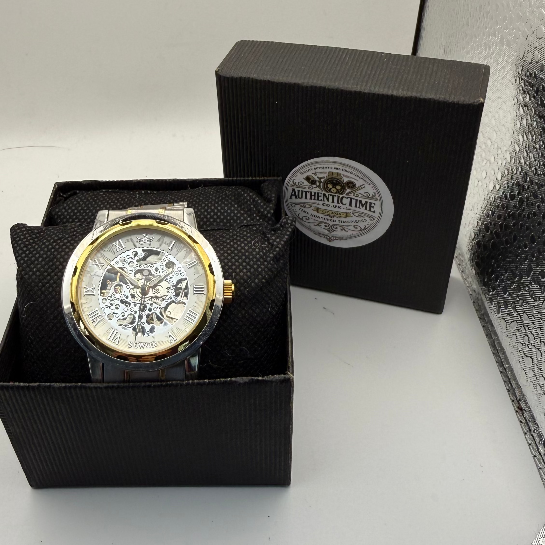 SEWOR SKELETON AUTOMATIC – TWO TONE STEEL & GOLD – 43.5MM- £29.99