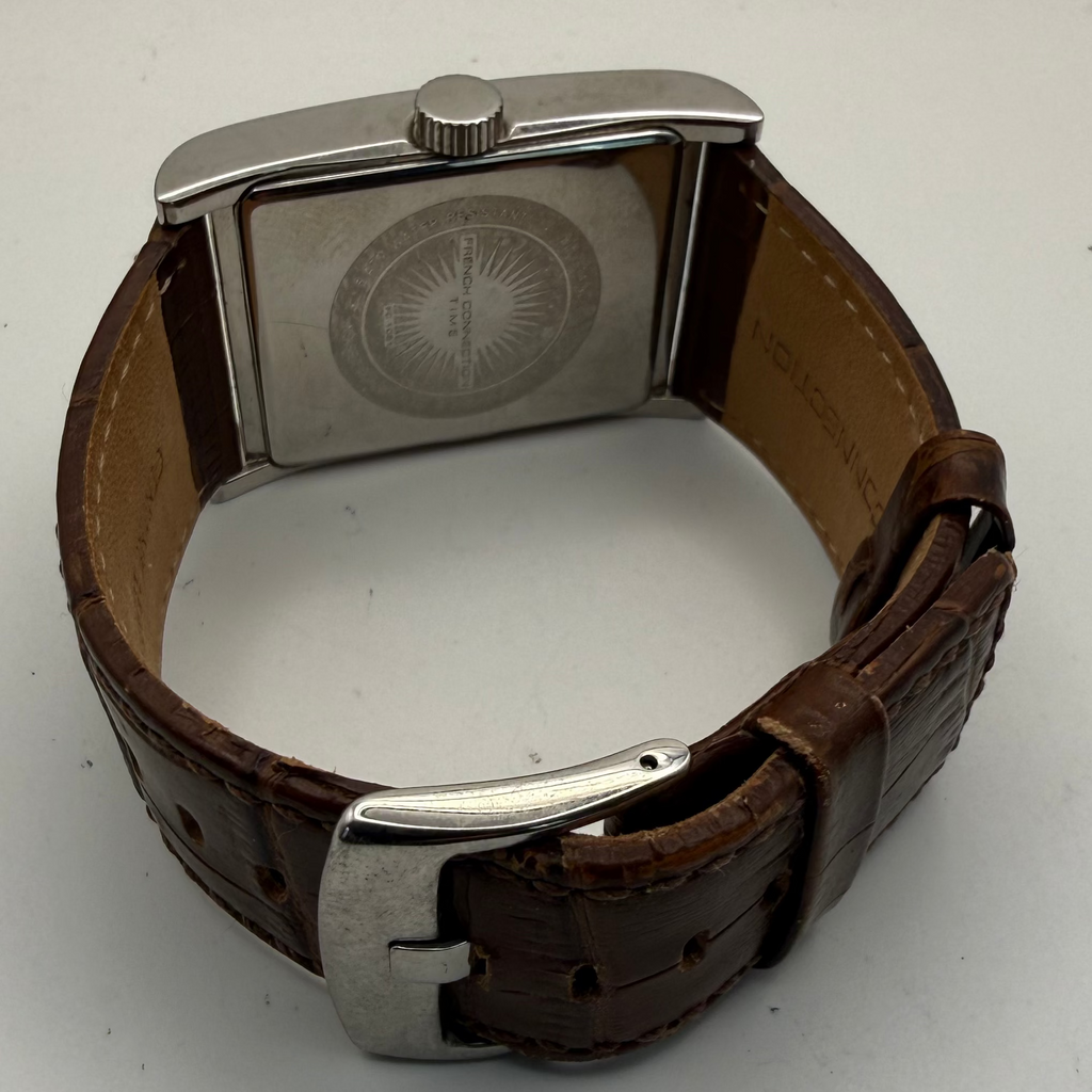 FRENCH CONNECTION TIME FC1051 RECTANGULAR DATE WATCH – SILVER DIAL- £24.99