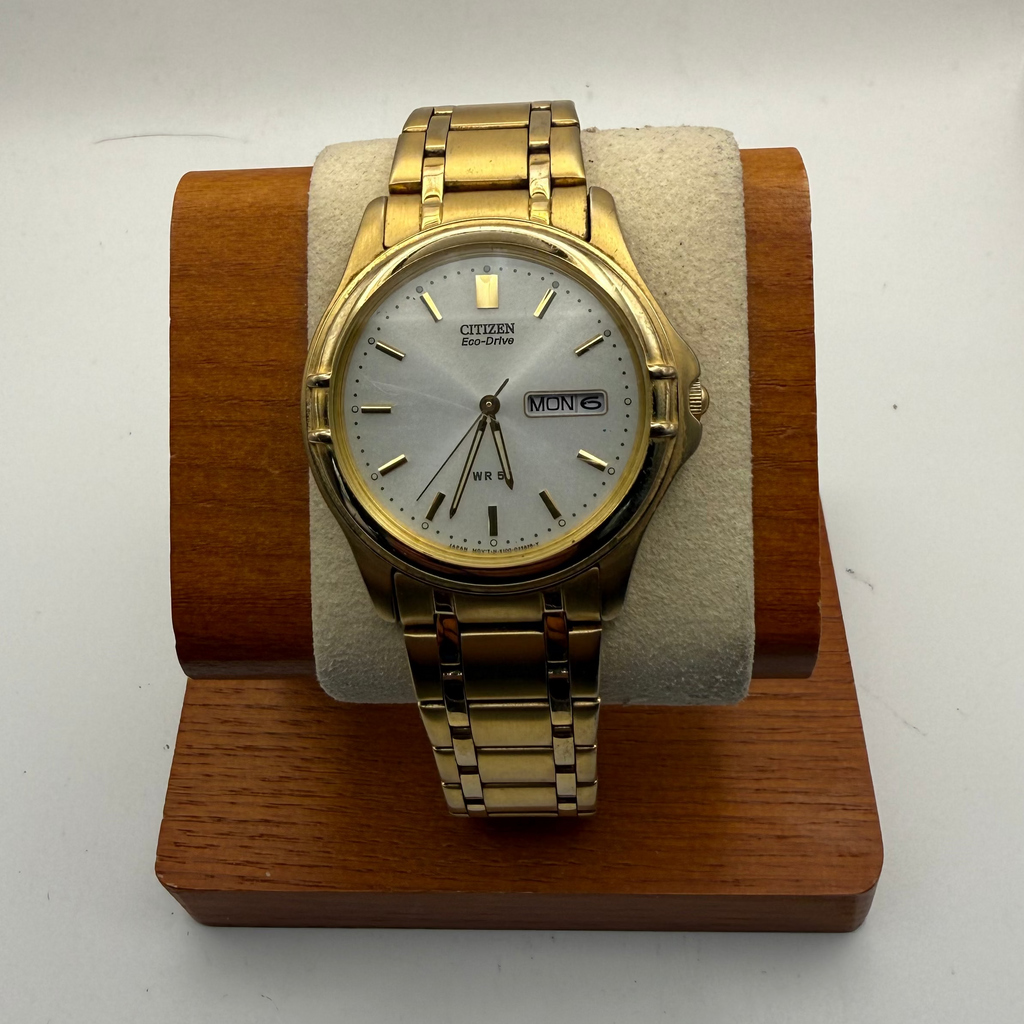 Citizen Eco-Drive Day-Date E100 Gold Tone Bracelet Watch- £99.99