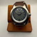 FCUK Oversized Stainless Steel Grey Dial Watch – Brown Leather Stra- £39.95