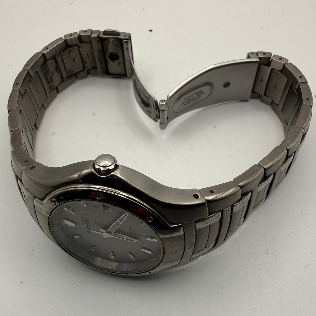 Citizen Eco-Drive Titanium WR100 Date Dress Watch – Silver Dial- £89.99