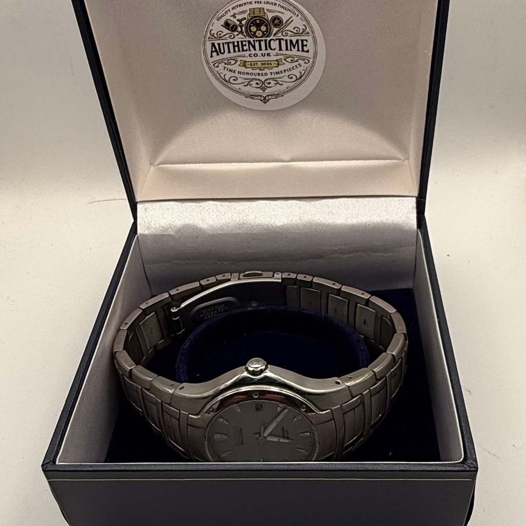 Citizen Eco-Drive Titanium WR100 Date Dress Watch – Silver Dial- £89.99