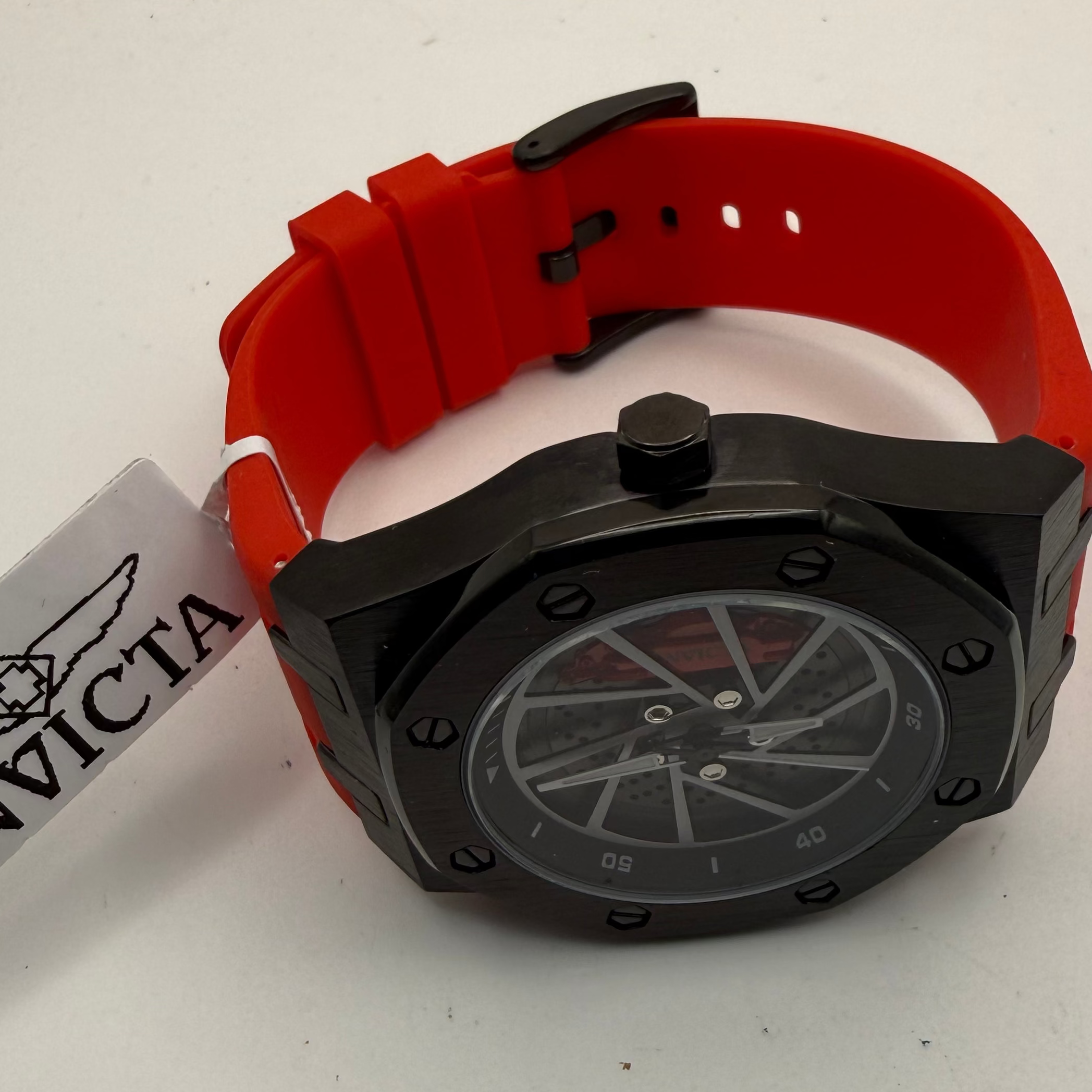 INVICTA S1 RALLY MOTORSPORT SKELETON DIAL BLACK & RED WATCH- £109.99