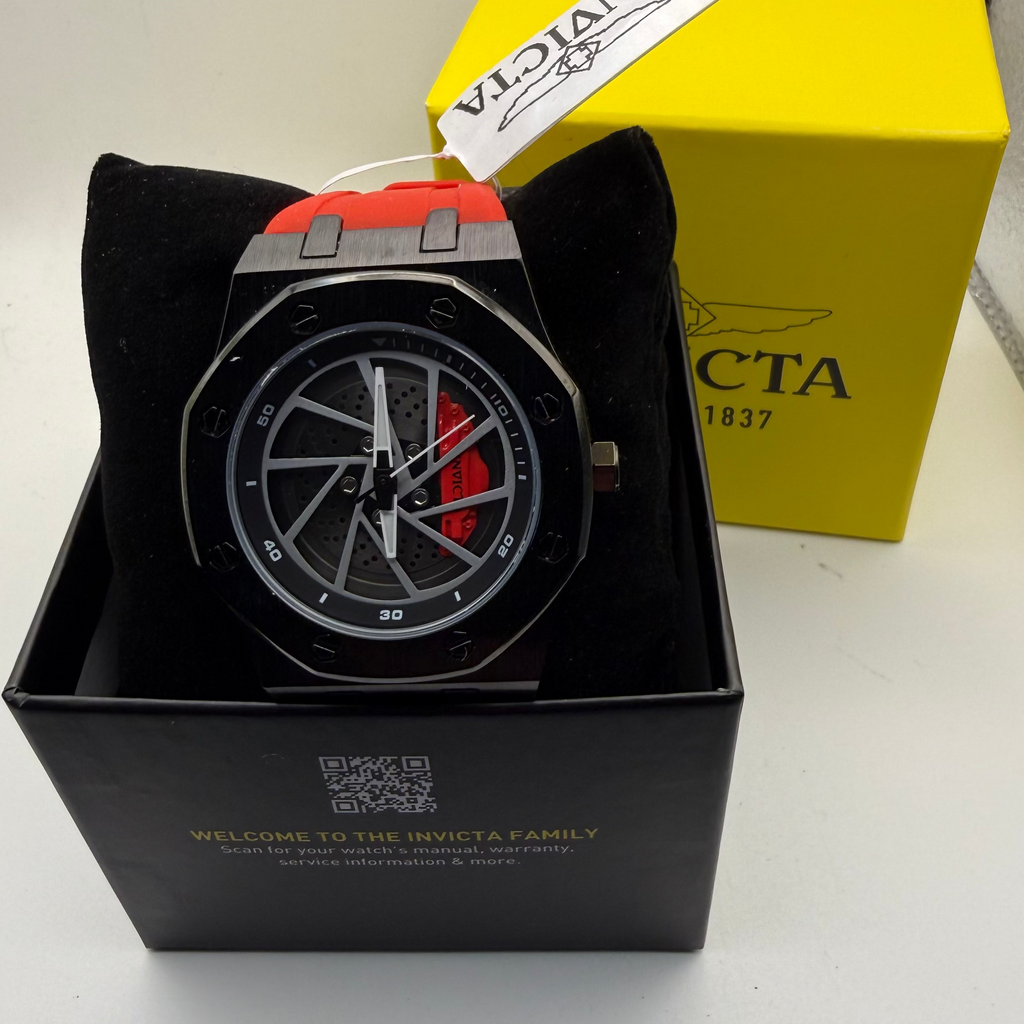 INVICTA S1 RALLY MOTORSPORT SKELETON DIAL BLACK & RED WATCH- £109.99