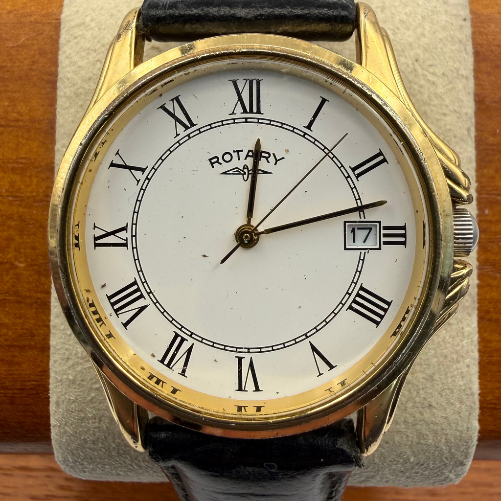Rotary Classic Gold Tone Date Dress Watch Roman Numeral Dial- £29.99
