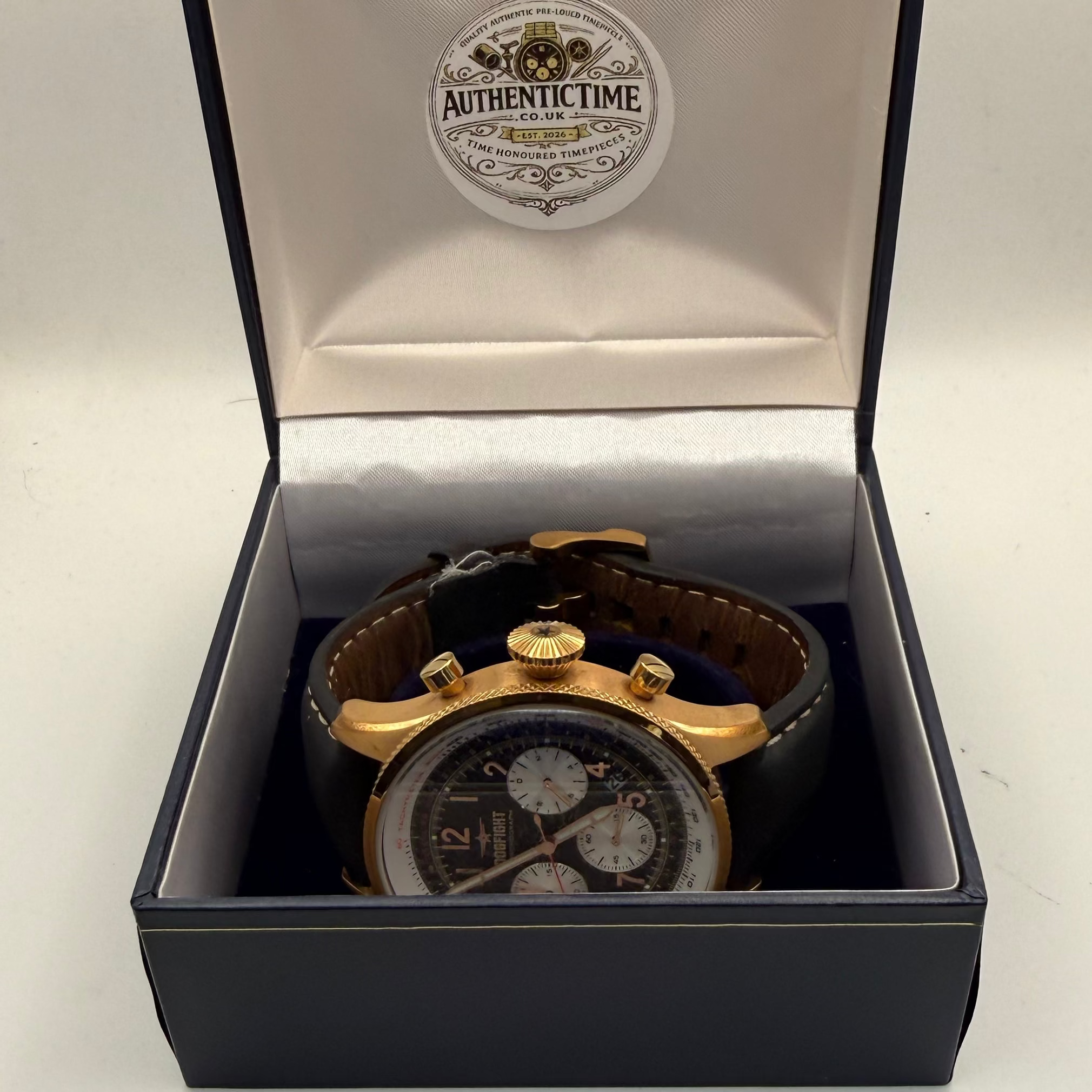 Dogfight Wingman Chronograph Oversize 49.5mm Rose Gold Tone Men's Watch- £59.99