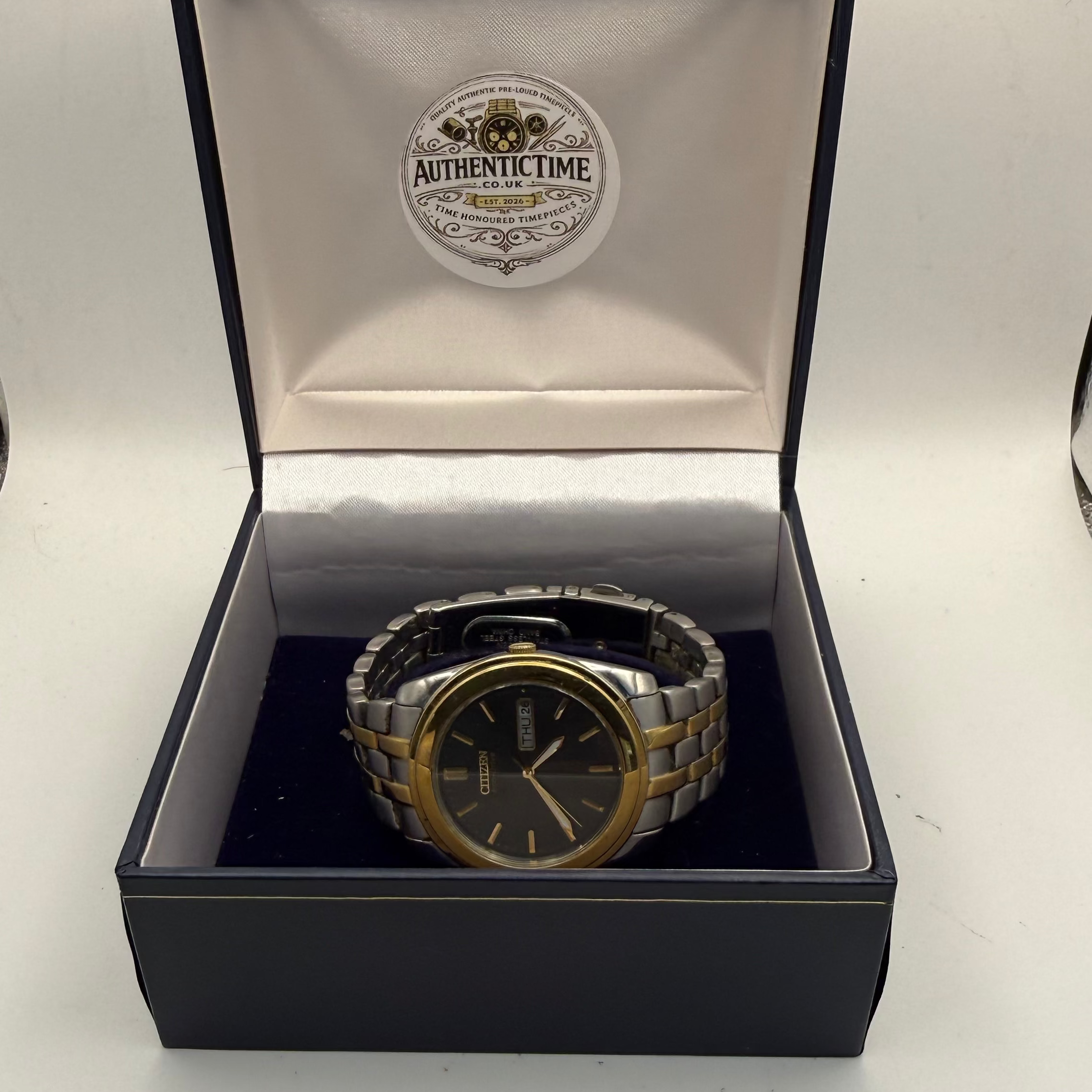 Citizen Eco-Drive BM8244-54L Two Tone Blue Dial Day Date Watch Pre Loved- £84.95