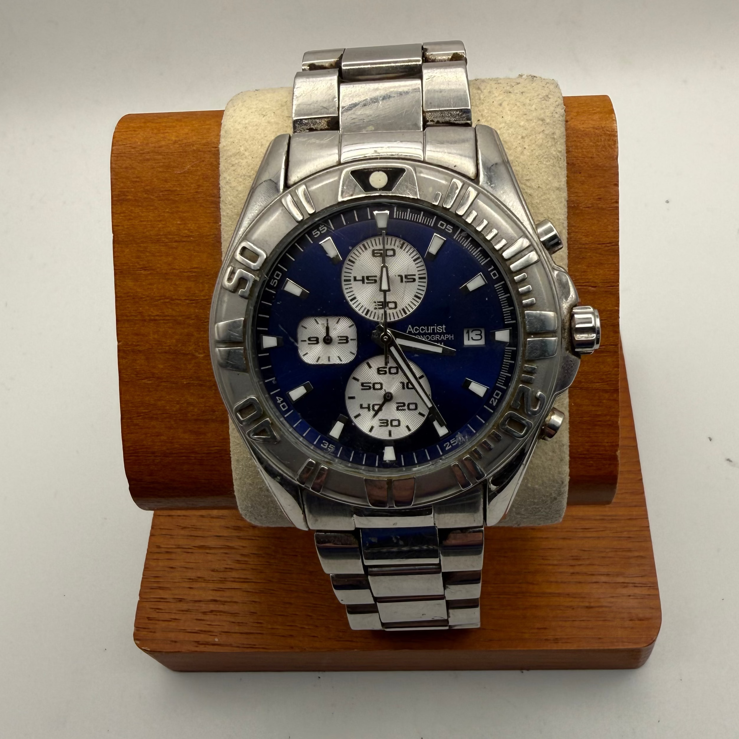 Accurist Chronograph Blue Dial Stainless Steel 45mm Men's Watch- £59.99