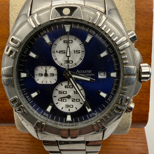 Accurist Chronograph Blue Dial Stainless Steel 45mm Men's Watch- £59.99