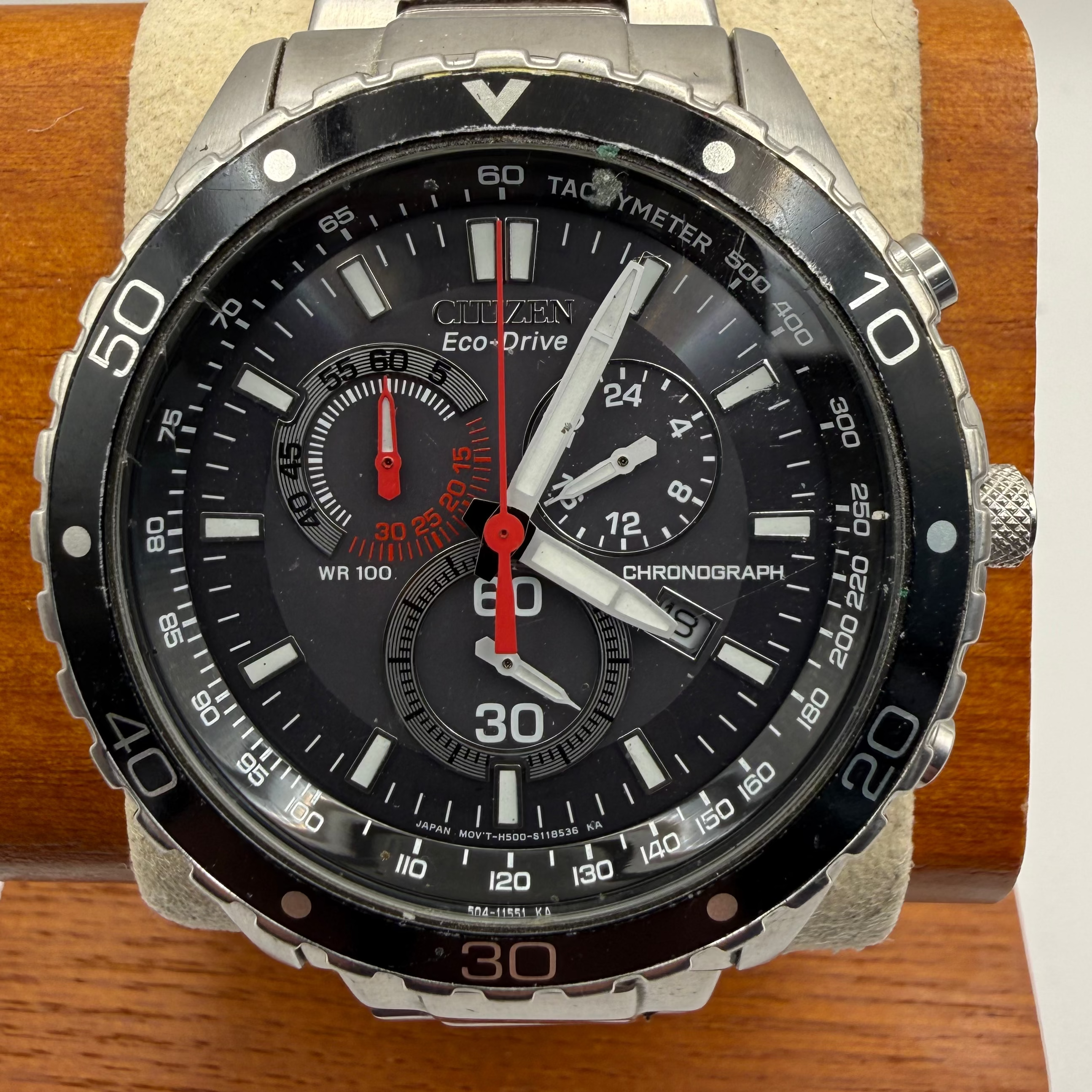 Citizen Eco-Drive Chronograph BV1130-15A Men’s Watch – Black Dial- £159.99