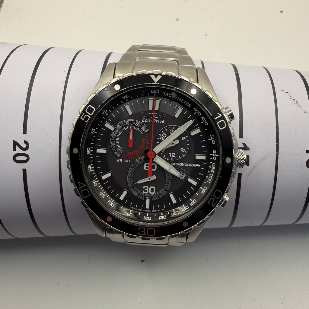 Citizen Eco-Drive Chronograph BV1130-15A Men’s Watch – Black Dial- £159.99