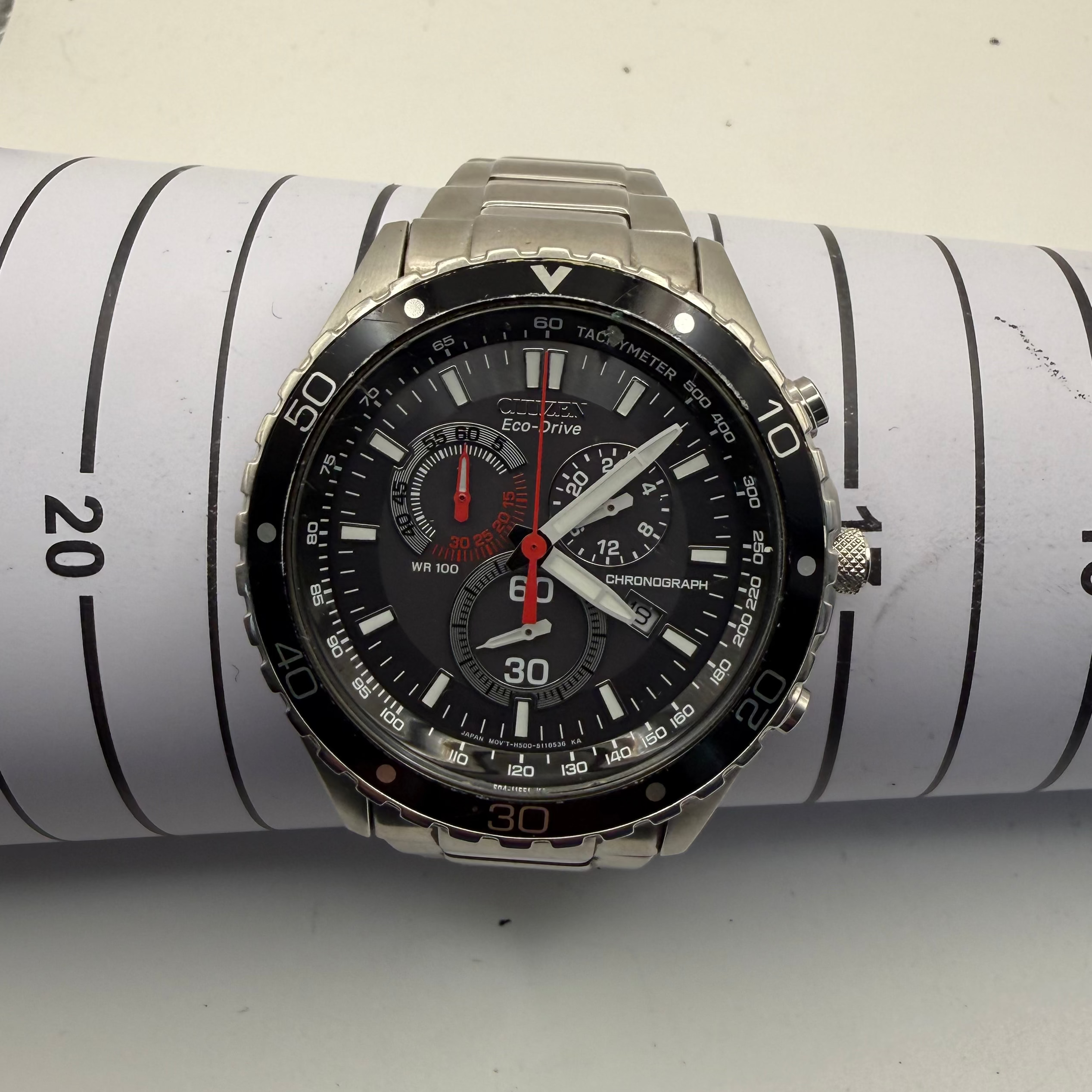 Citizen Eco-Drive Chronograph BV1130-15A Men’s Watch – Black Dial- £159.99