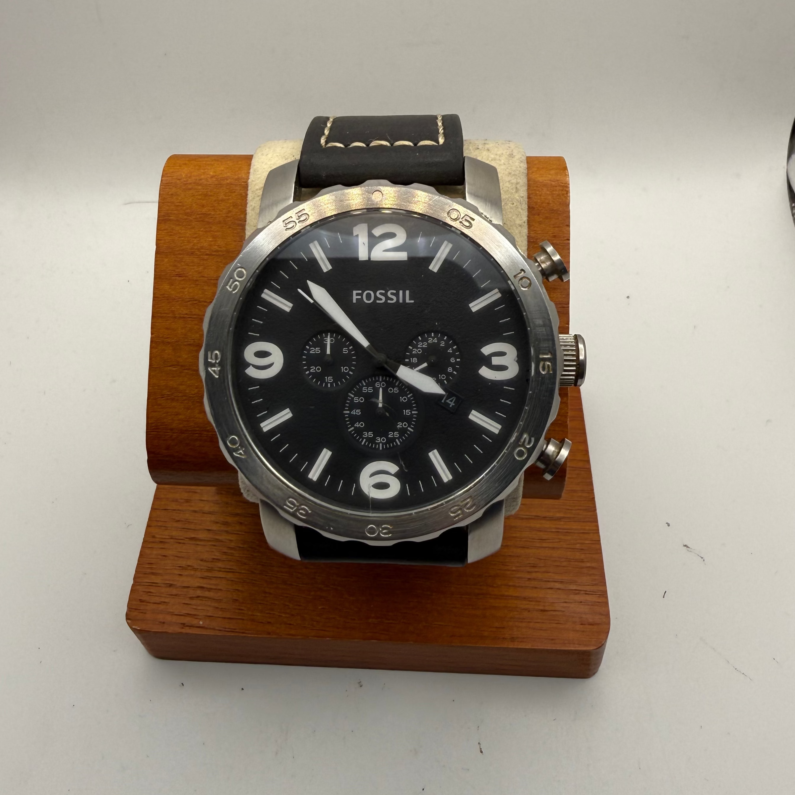 Fossil Oversized Chronograph 50mm Black Dial Men's Watch JR-1353- £69.99