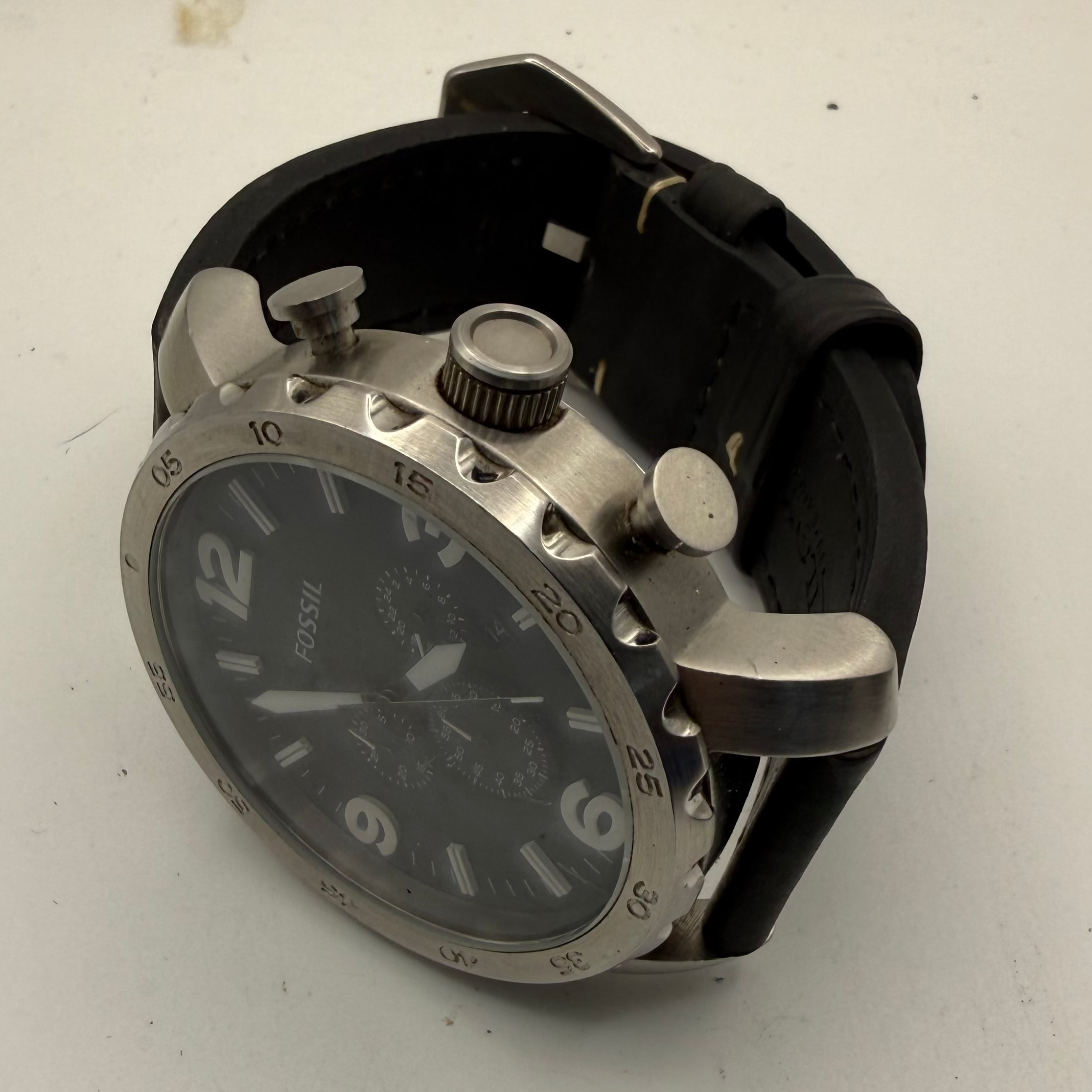 Fossil Oversized Chronograph 50mm Black Dial Men's Watch JR-1353- £69.99