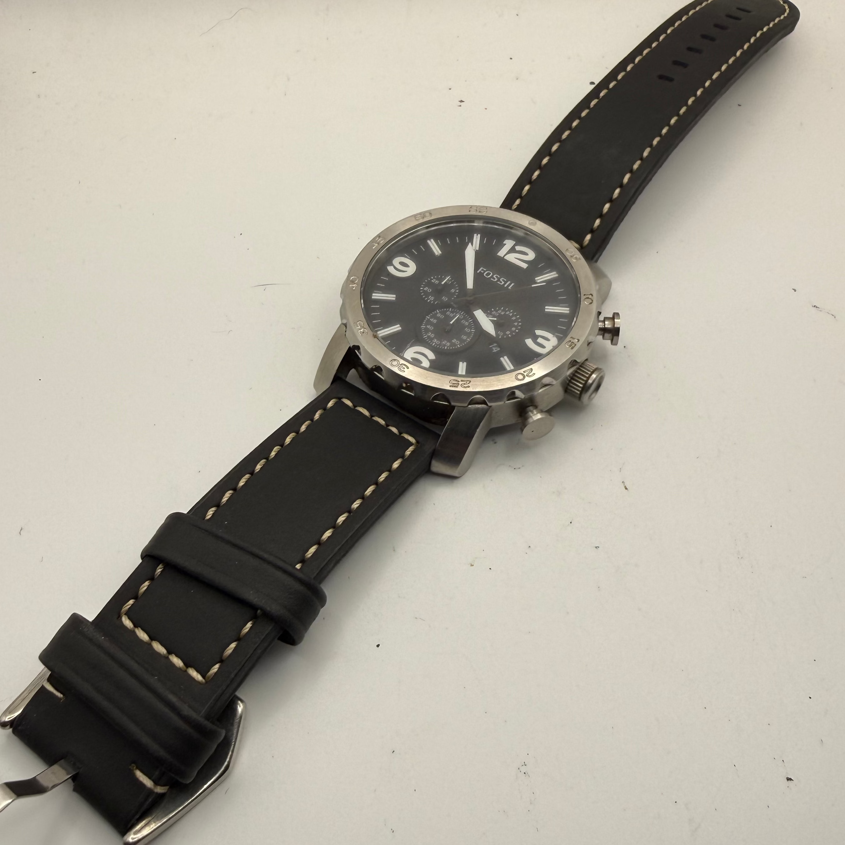 Fossil Oversized Chronograph 50mm Black Dial Men's Watch JR-1353- £69.99