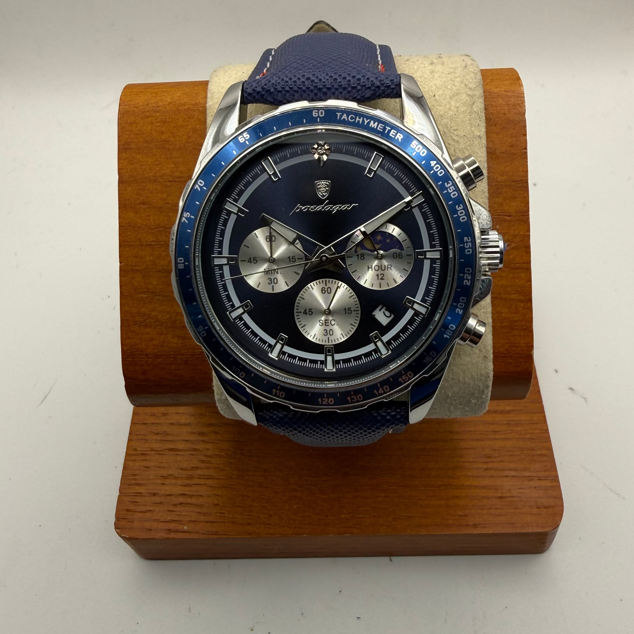 Poedagar 879B Blue Dial Chronograph Style Men’s Watch New Boxed- £34.95
