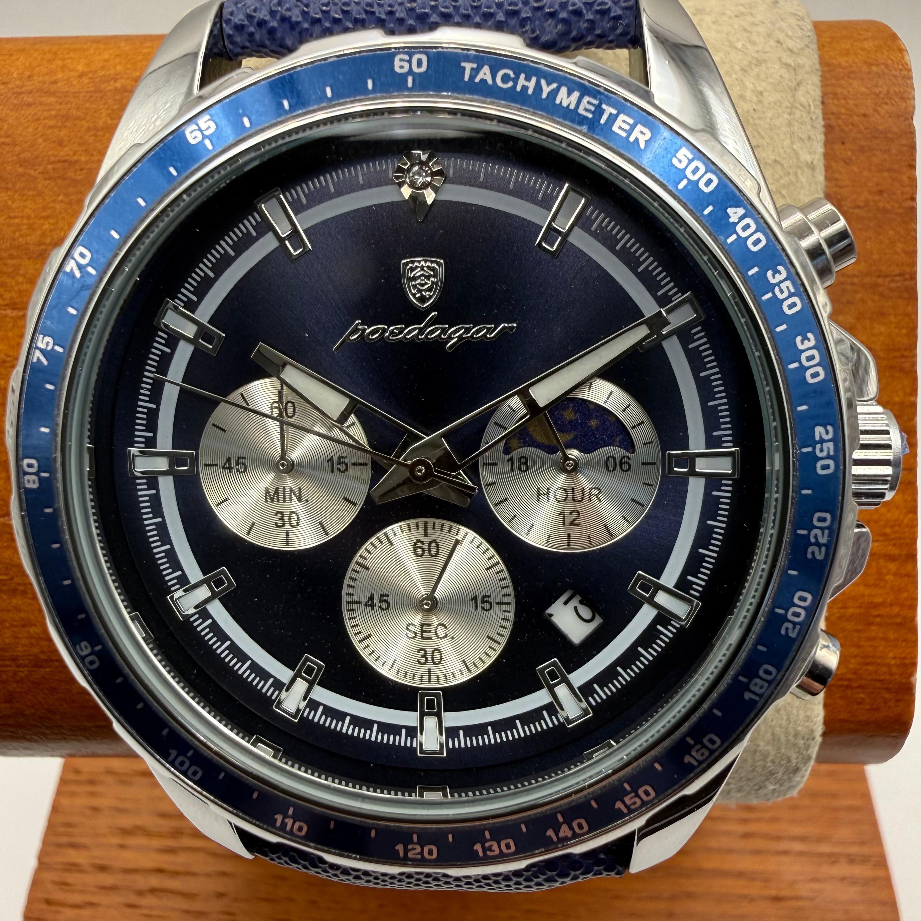 Poedagar 879B Blue Dial Chronograph Style Men’s Watch New Boxed- £34.95