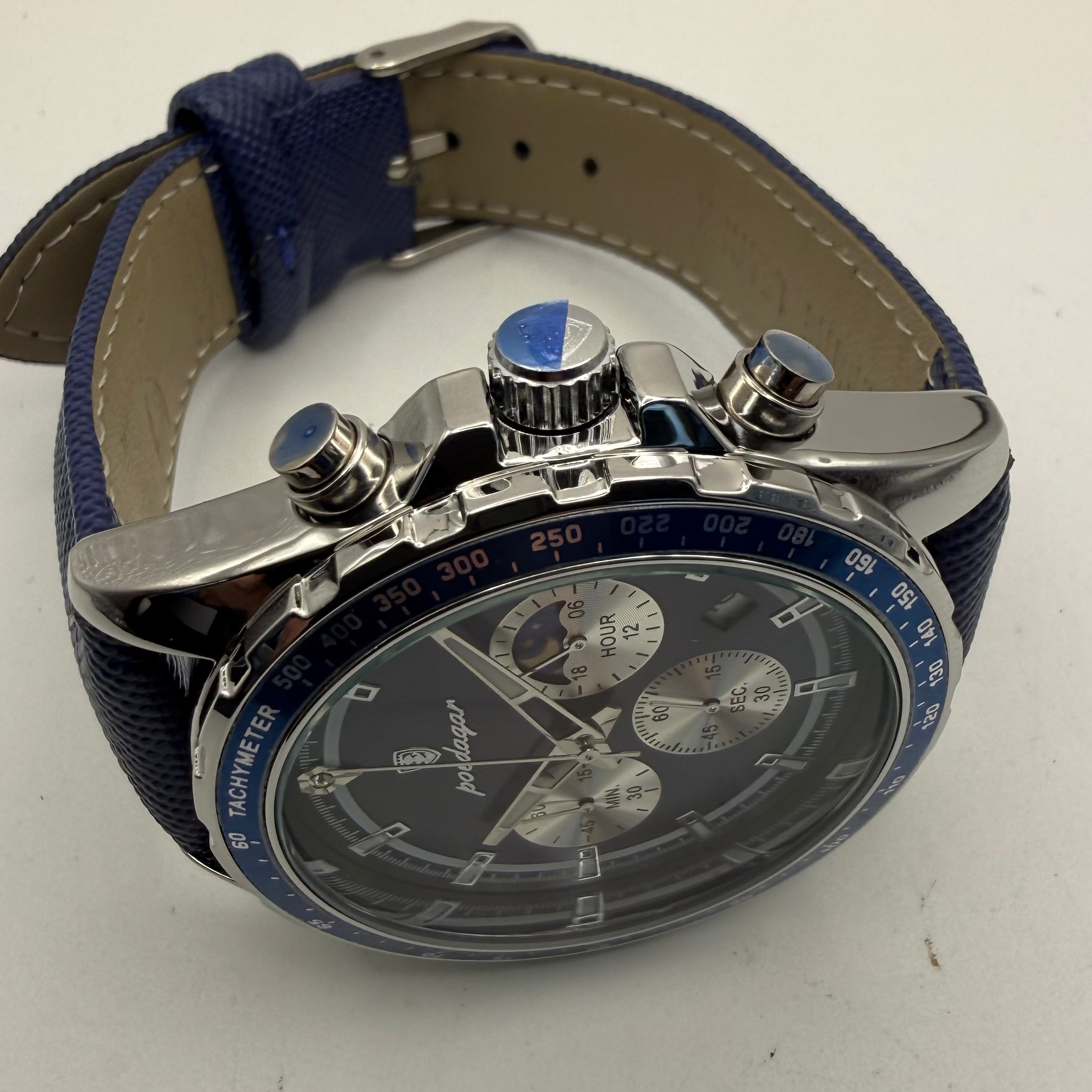 Poedagar 879B Blue Dial Chronograph Style Men’s Watch New Boxed- £34.95