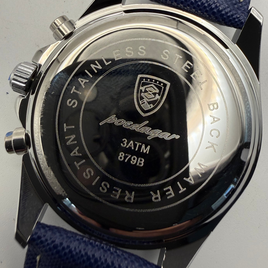 Poedagar 879B Blue Dial Chronograph Style Men’s Watch New Boxed- £34.95
