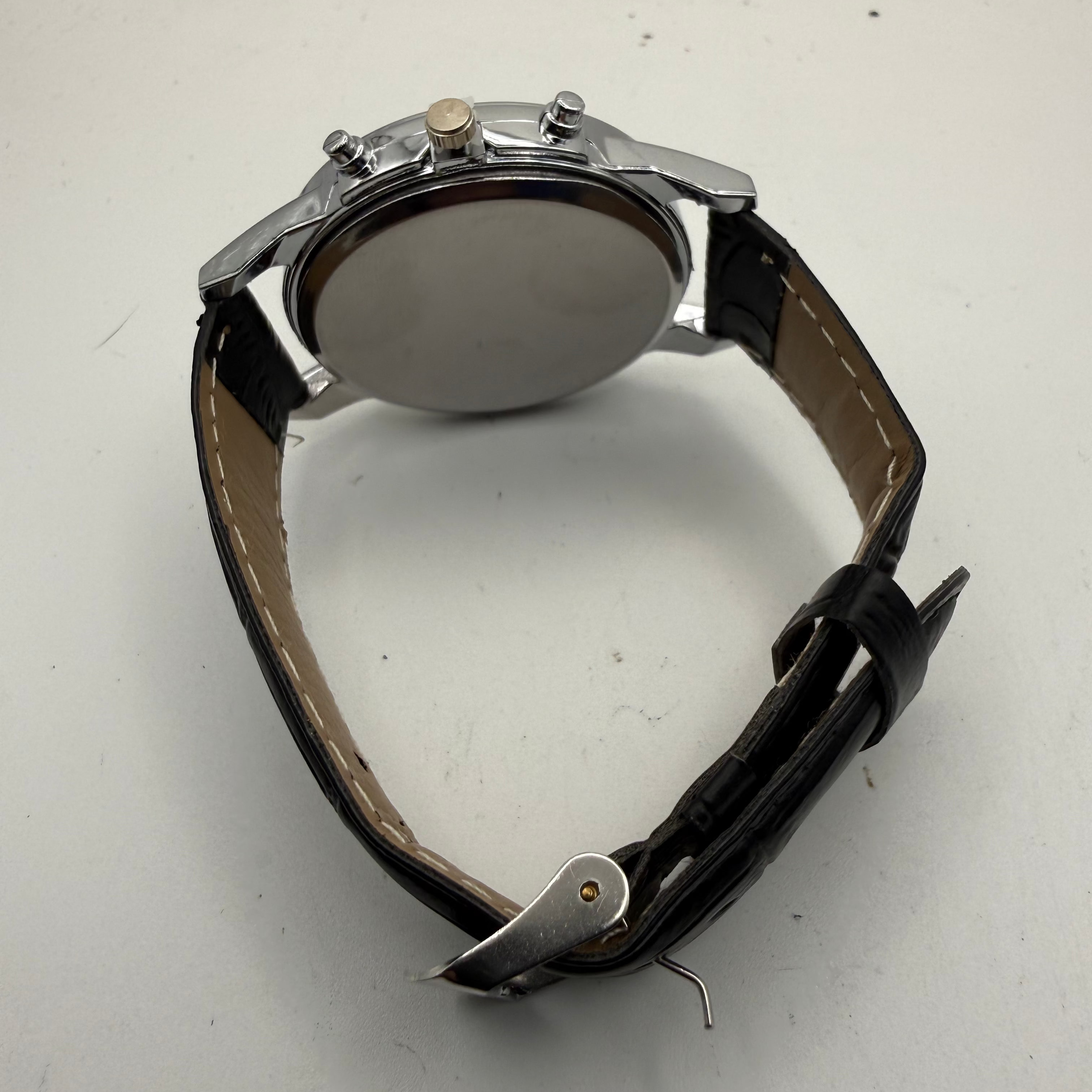 Geneva PRC 200 Style Black Dial Chronograph Fashion Watch – New – Black Strap- £12.50