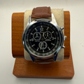 Geneva PRC 200 Style Chronograph Watch – Black Dial | Brown Leather Strap | Tachymeter Bezel- £12.50