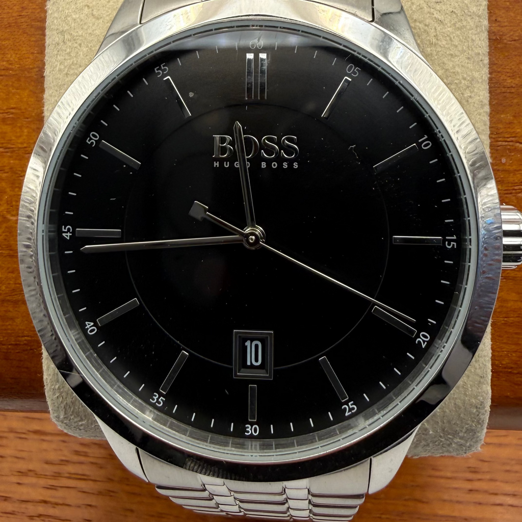 Hugo Boss BOSS Stainless Steel Black Dial Date Watch- £64.95