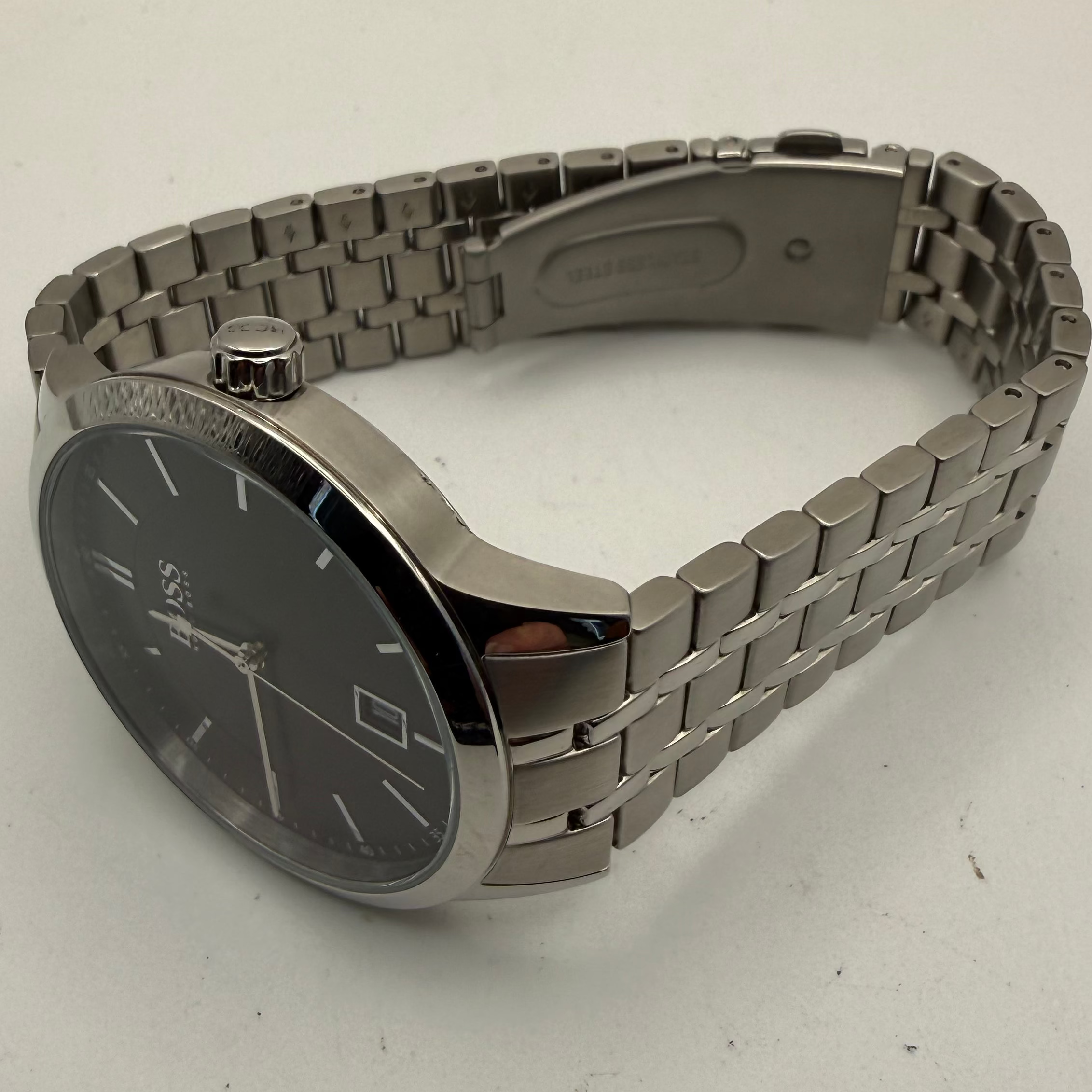 Hugo Boss BOSS Stainless Steel Black Dial Date Watch- £64.95