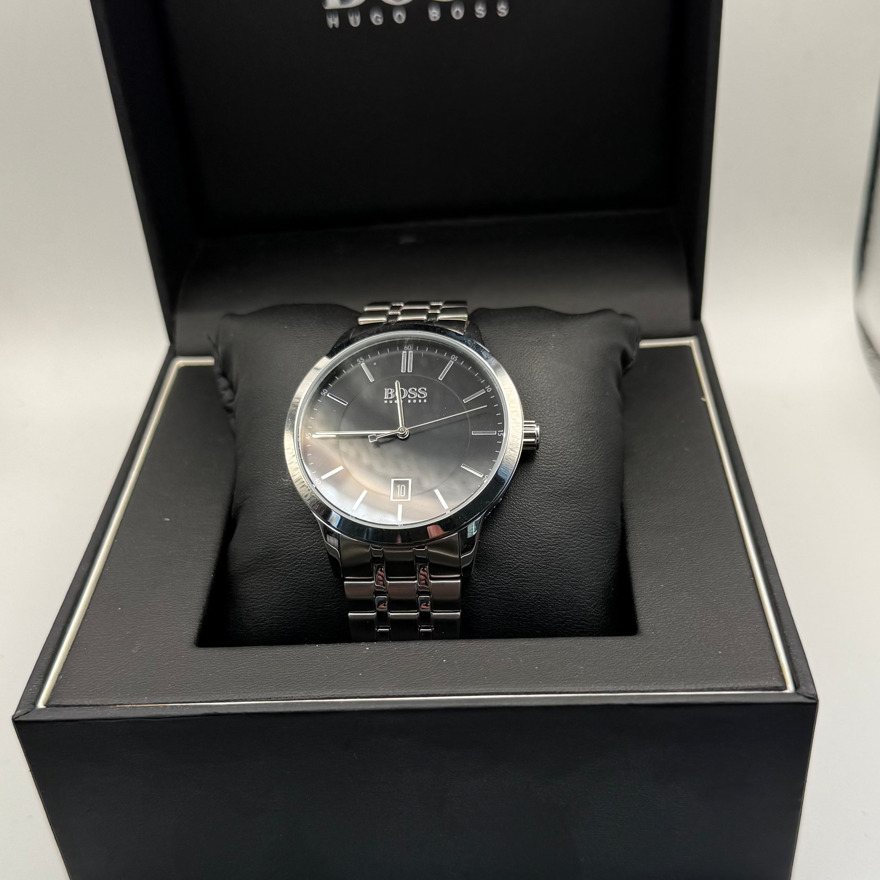 Hugo Boss BOSS Stainless Steel Black Dial Date Watch- £64.95