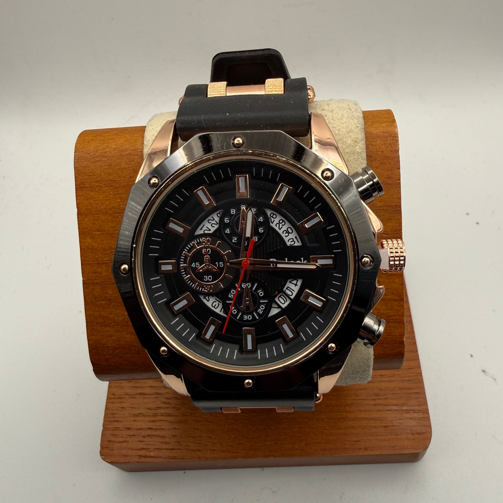 Relook Oversized Black & Rose Gold Statement Watch- £15.00