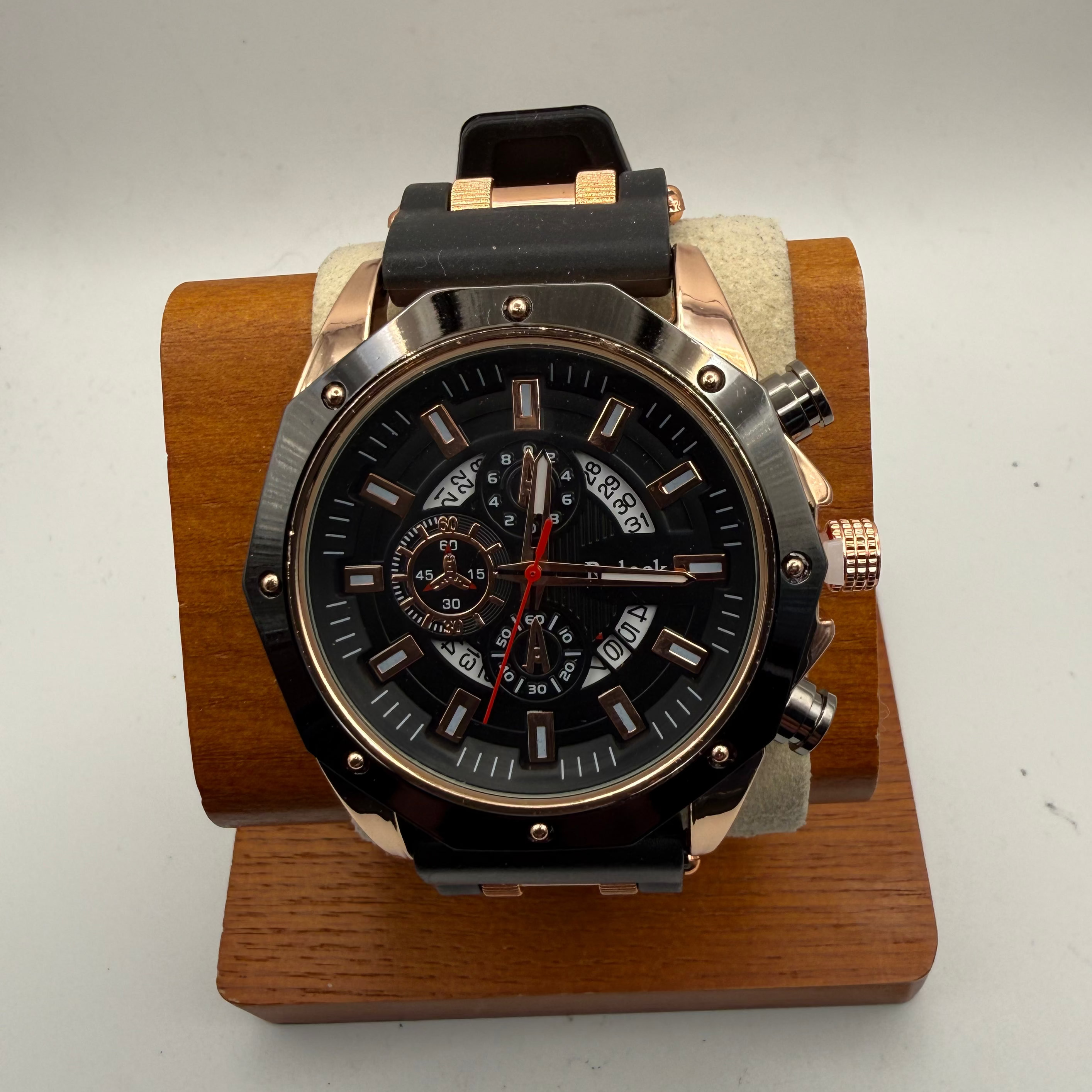 Relook Oversized Black & Rose Gold Statement Watch- £15.00